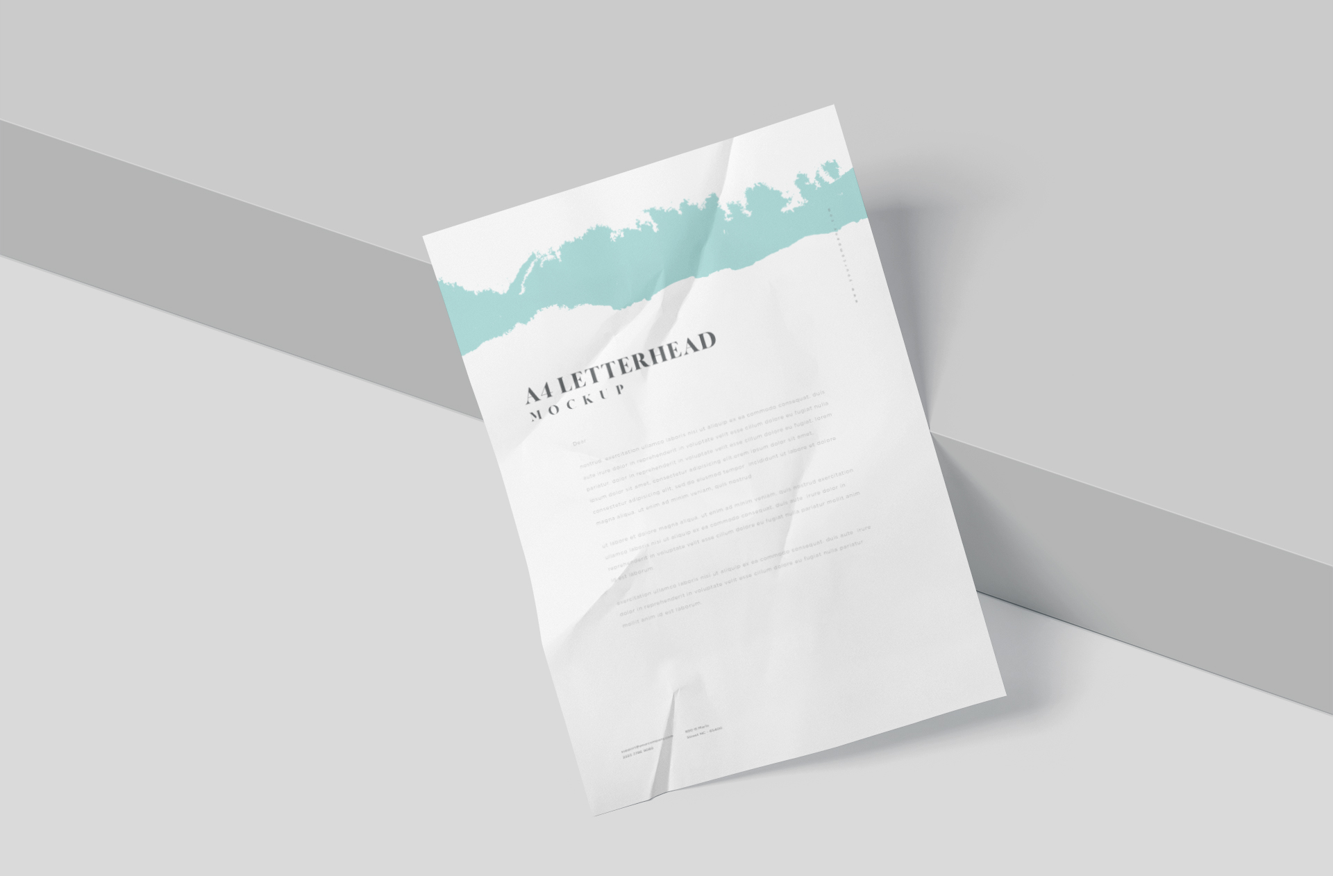 Editable A4 Letterhead Mockup for Office Stationery