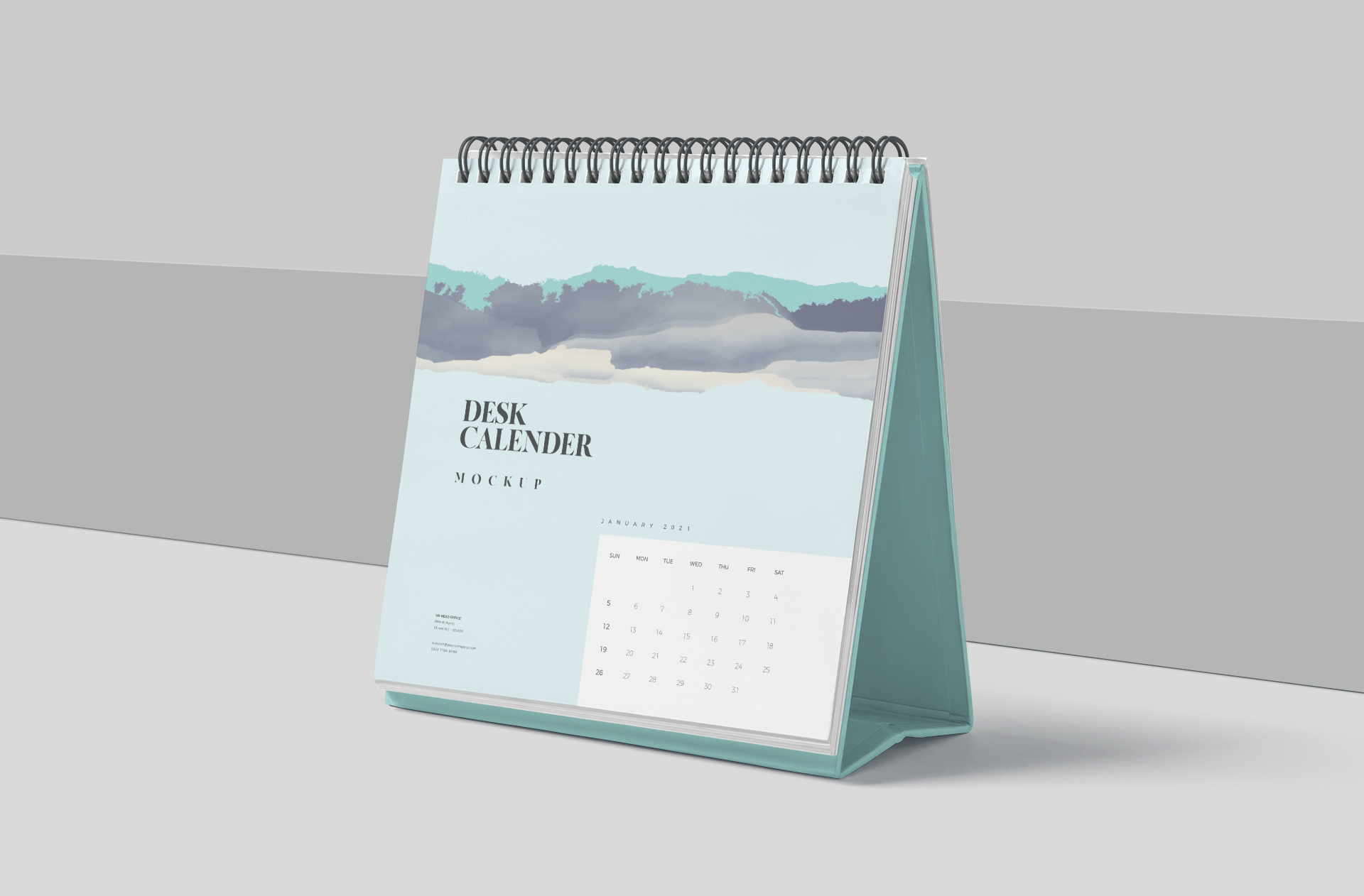 Professional Monthly Desk Calendar Mockup