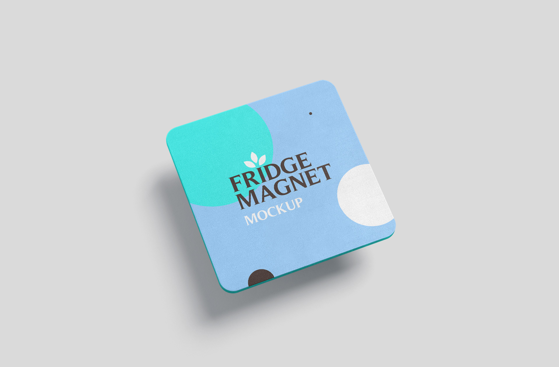 Customizable Square Fridge Magnet Mockup – Blue