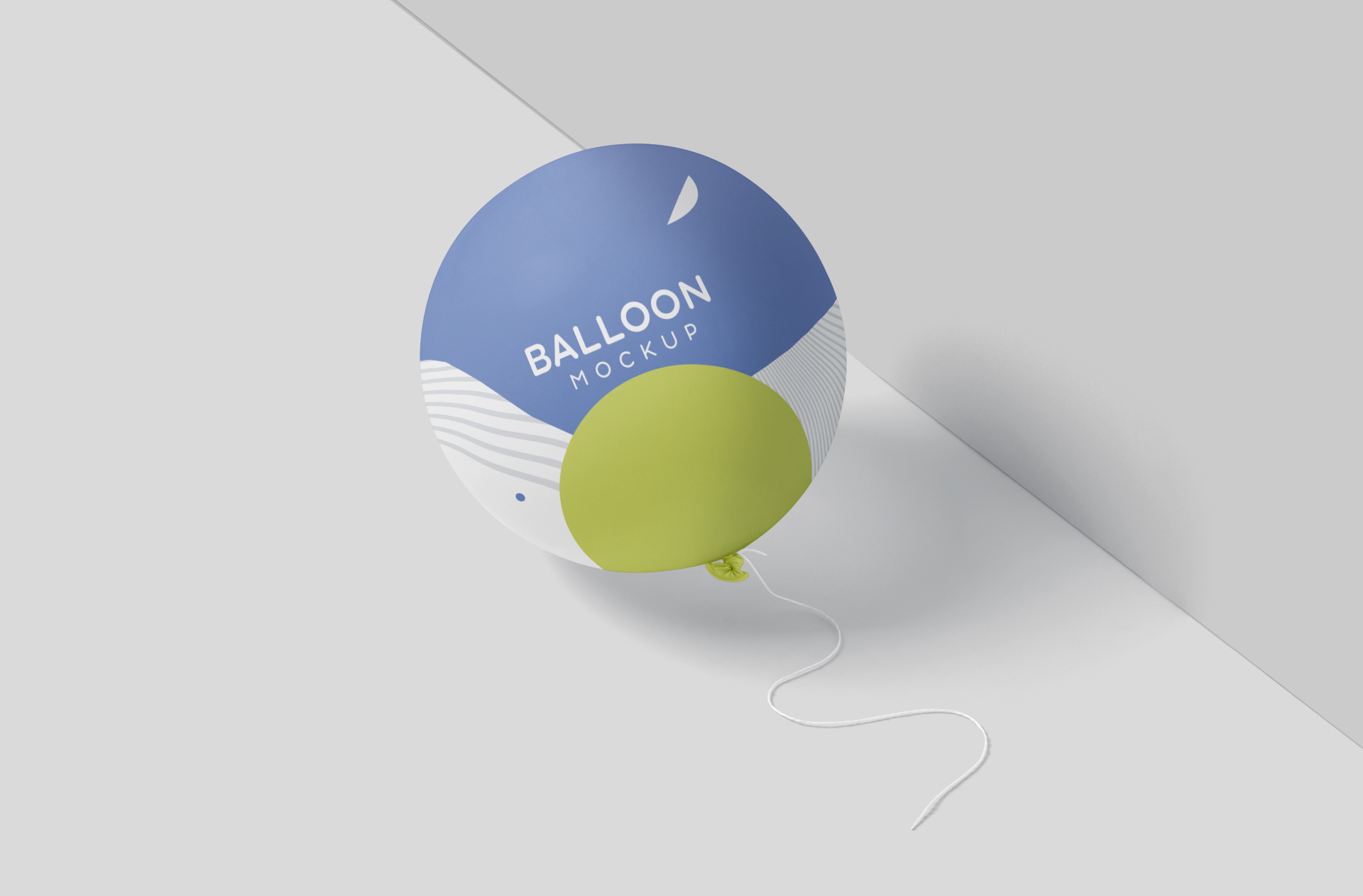 Realistic Circle Balloon Mockup in Floating Style
