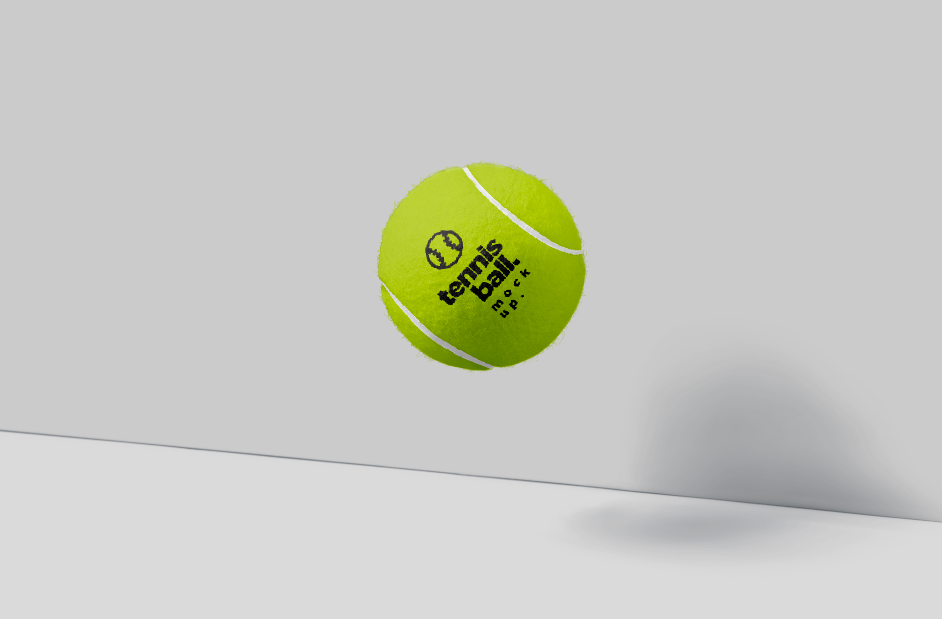 Floating Tennis Ball Mockup with Realistic Design
