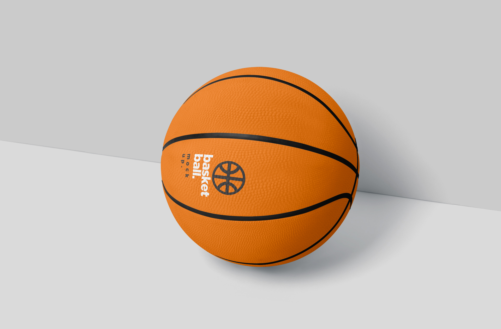 Realistic Basketball Mockup with Custom Design