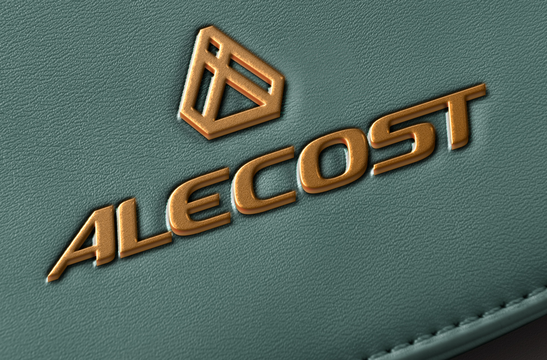 customizable leather logo PSD