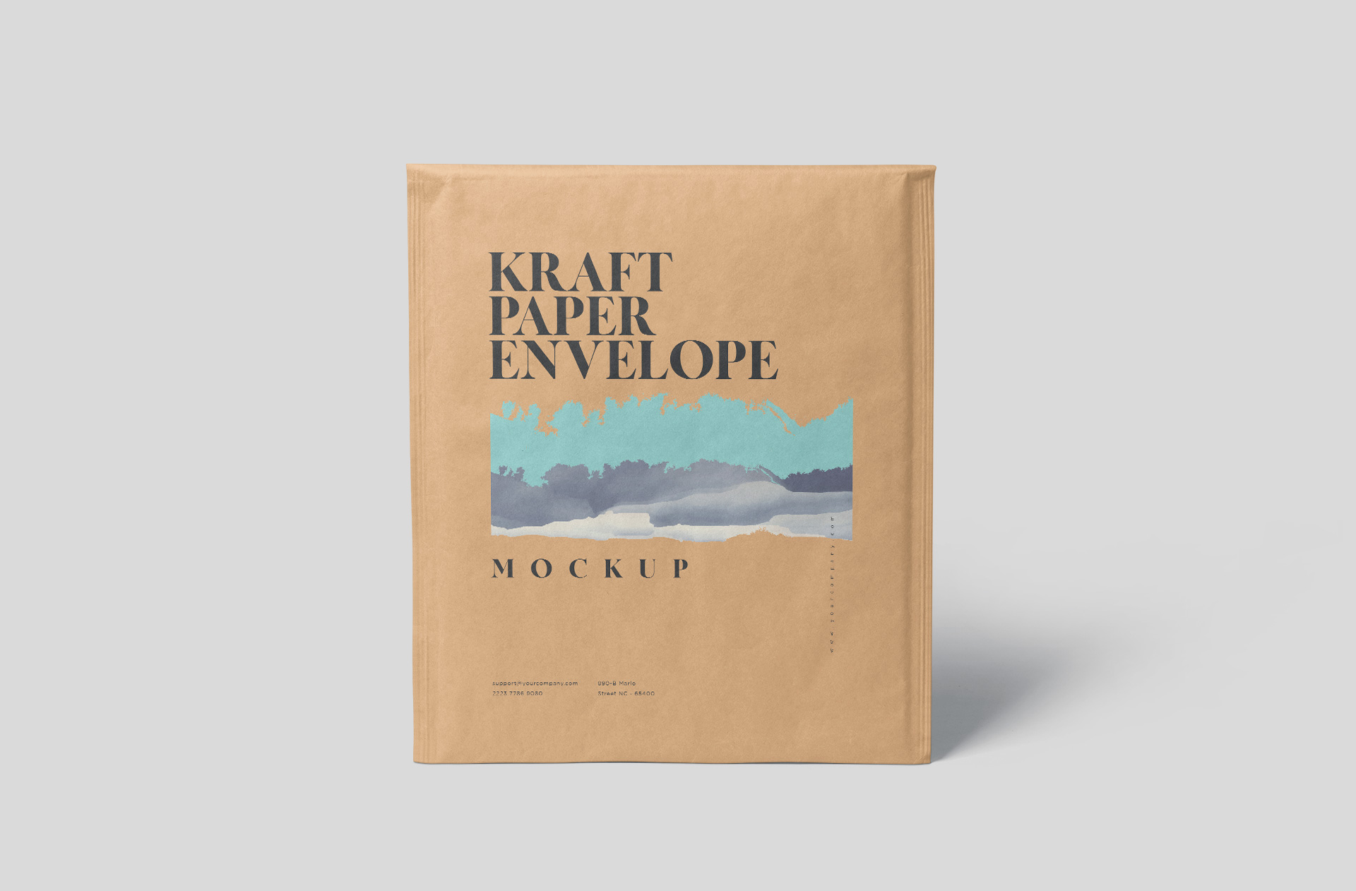 Floating Kraft Envelope Mockup – Realistic Presentation