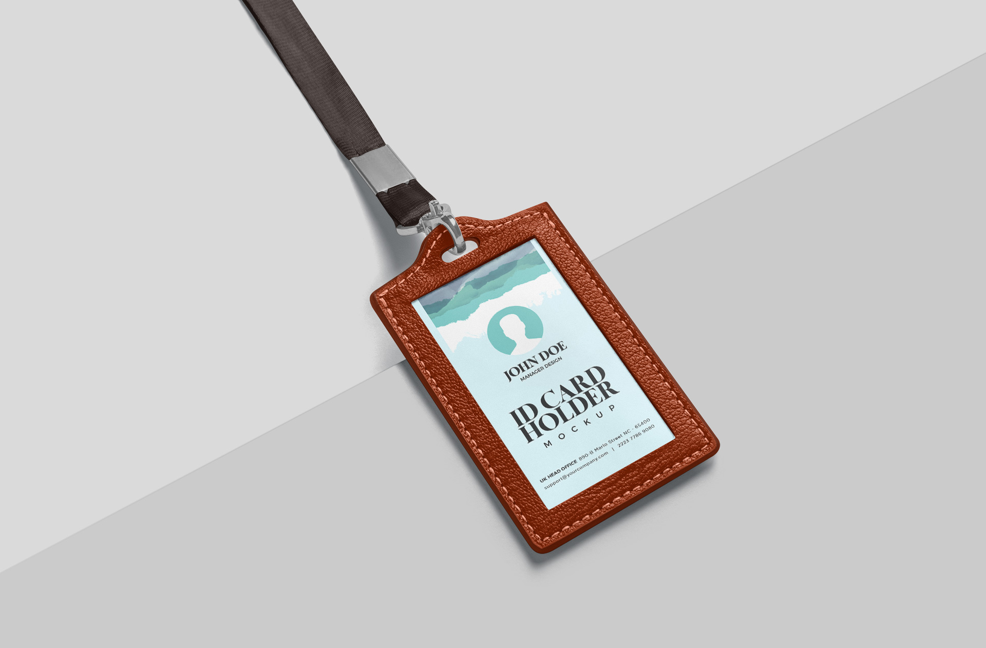 Minimalist Leather ID Badge Mockup – Editable PSD