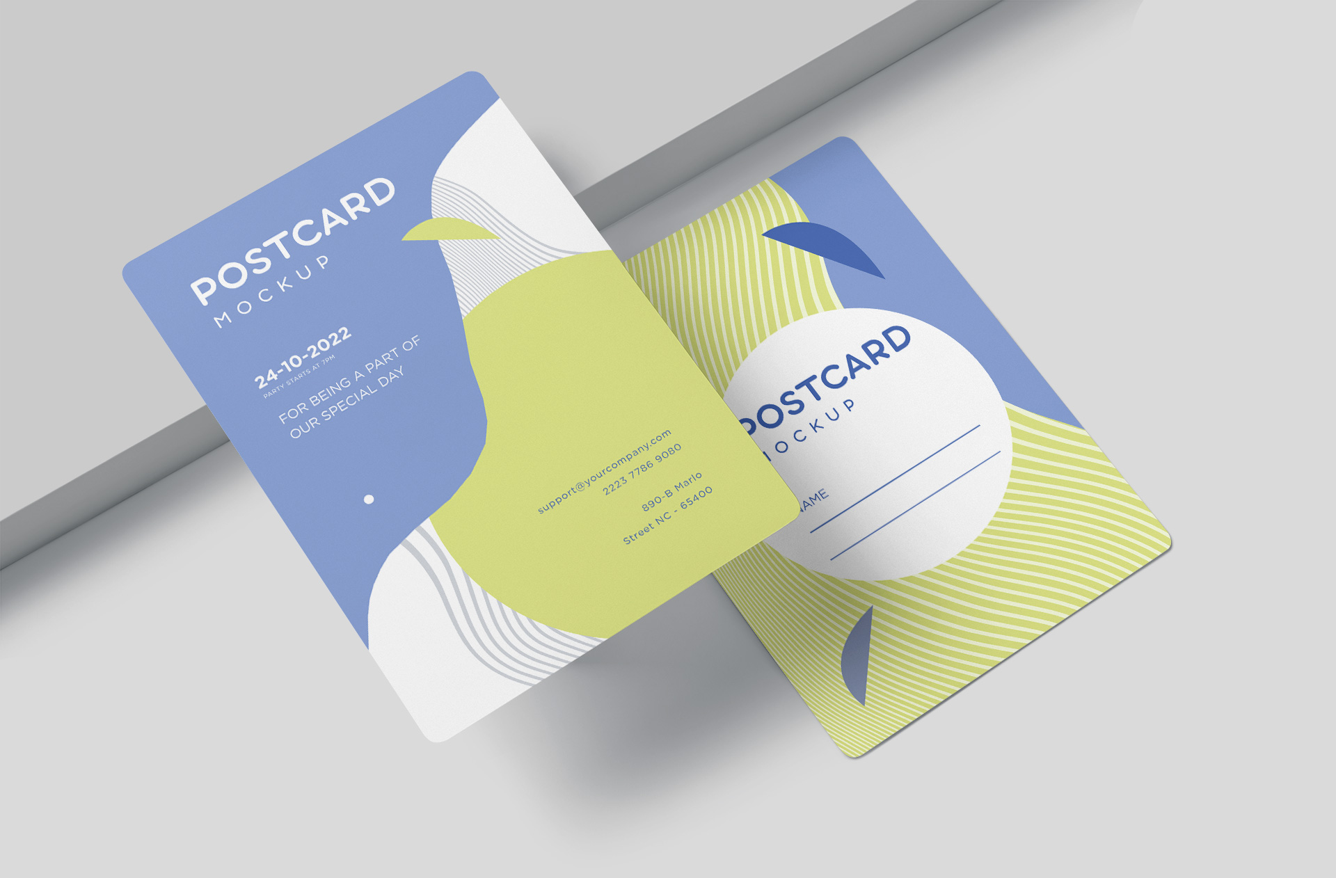 Realistic Postcard Mockup – Front & Back PSD