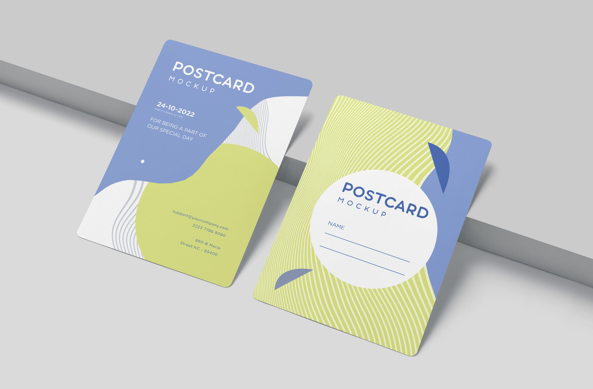 Premium Postcard Mockup – Editable Design PSD