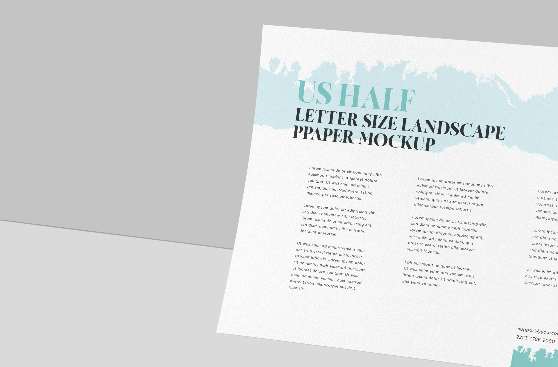 A5 landscape paper template