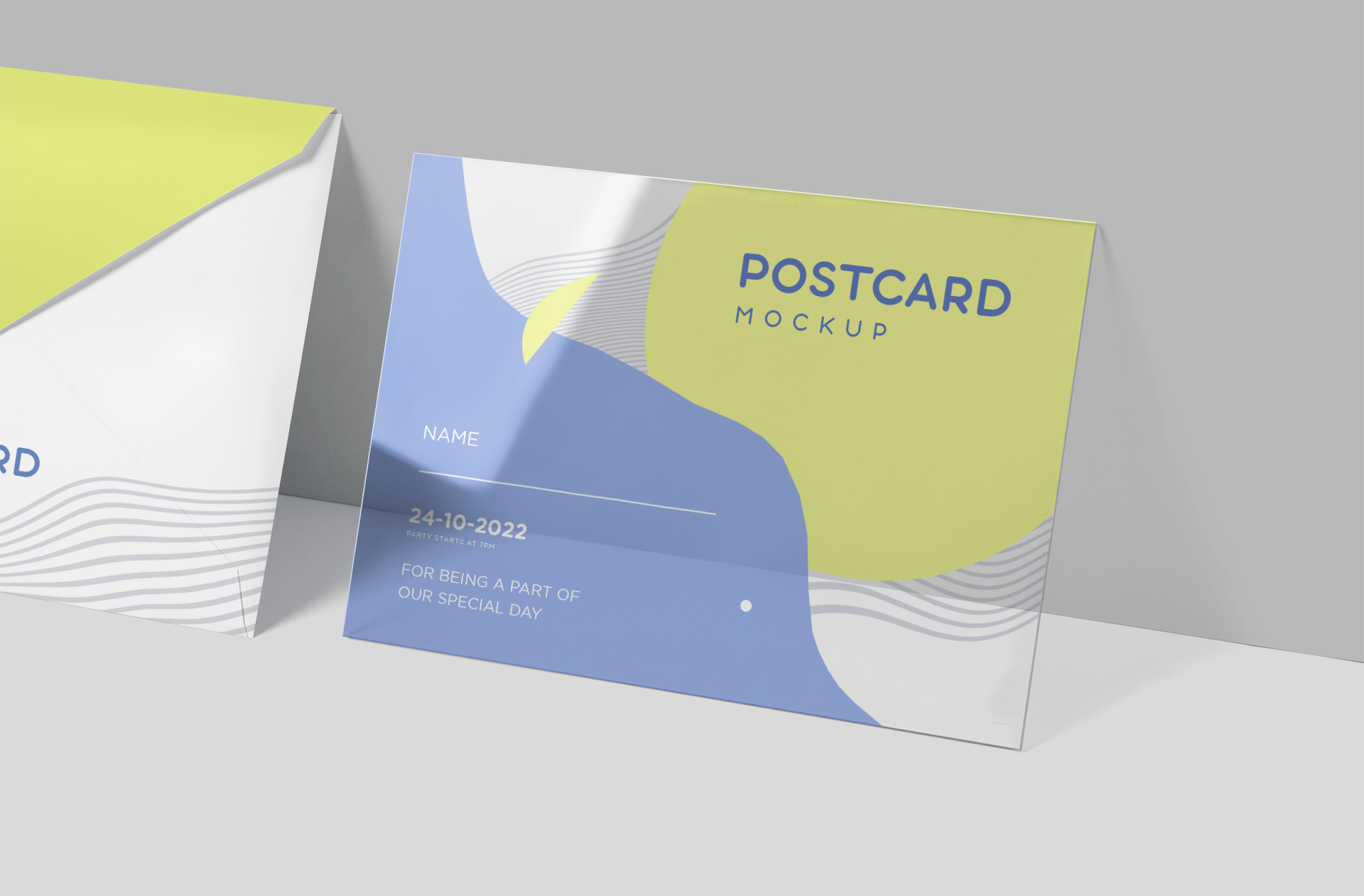 Realistic Transparent Acrylic Postcard Mockup – PSD