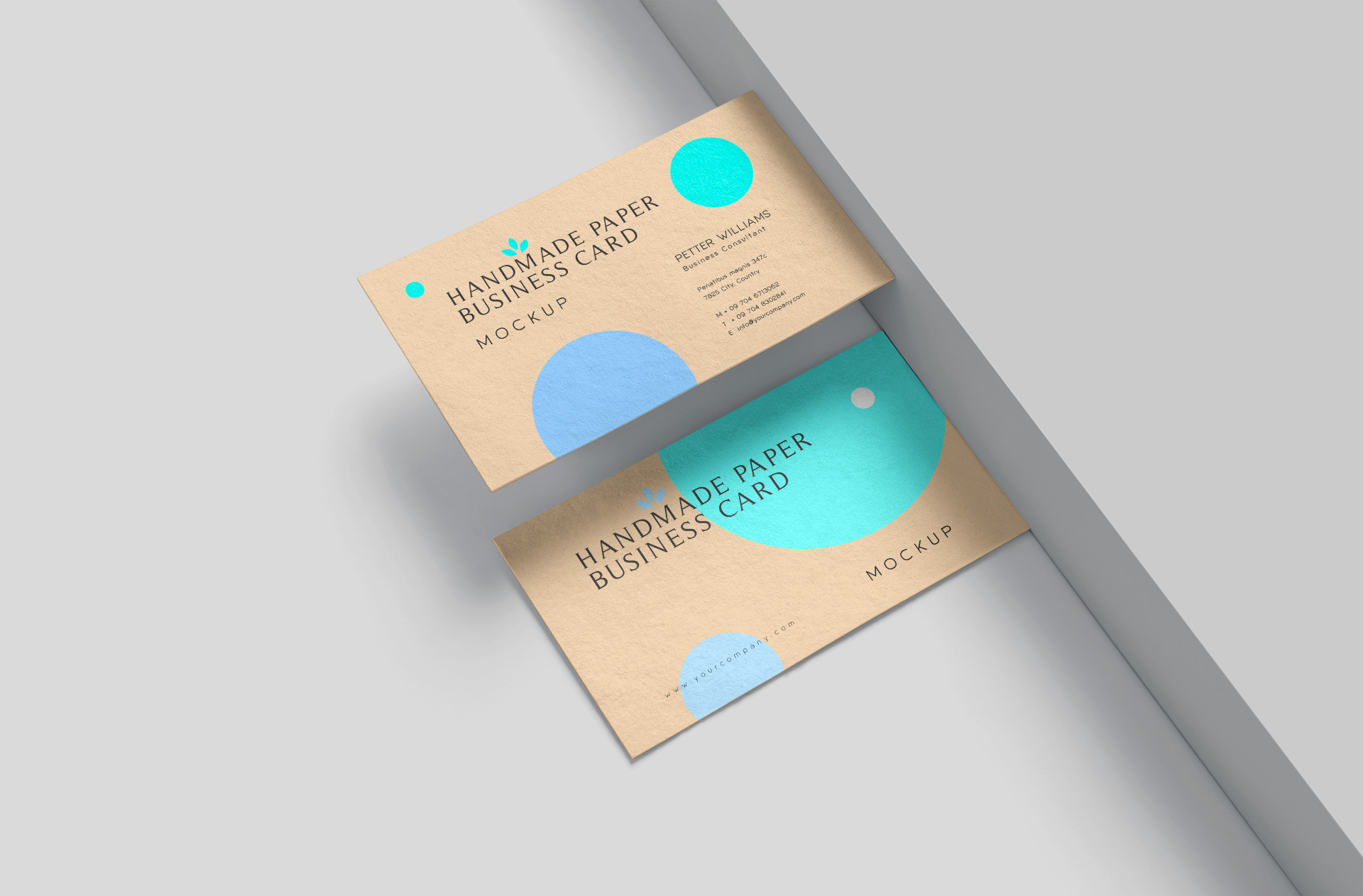 Premium Handmade Paper Business Card Mockup – Customizable