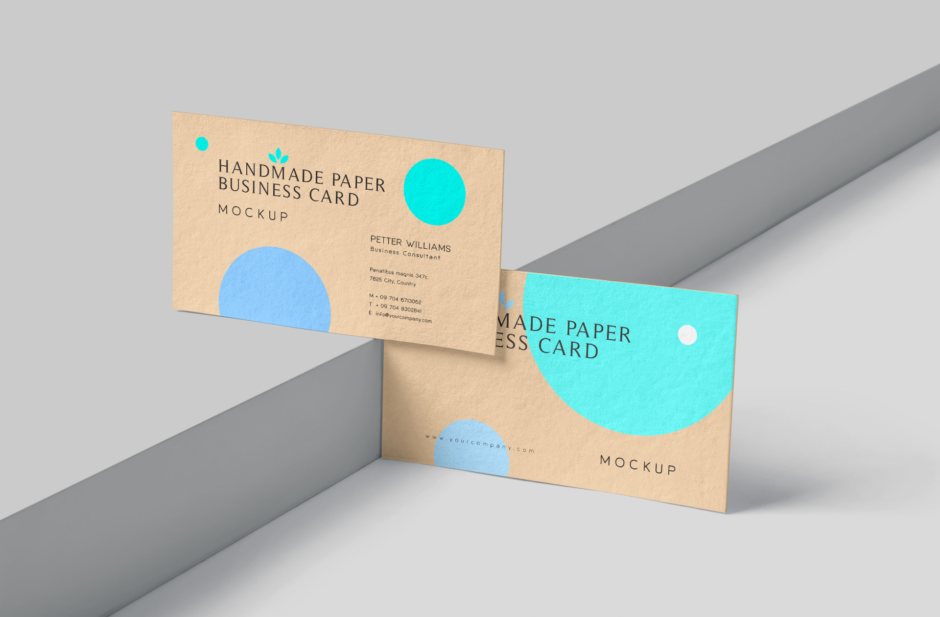 Elegant Handmade Paper Business Card Mockup – Professional PSD
