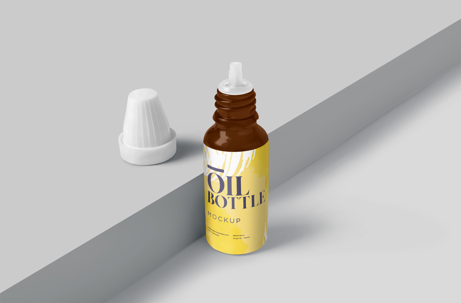 Dropper Oil Bottle Mockup for Essential Oils