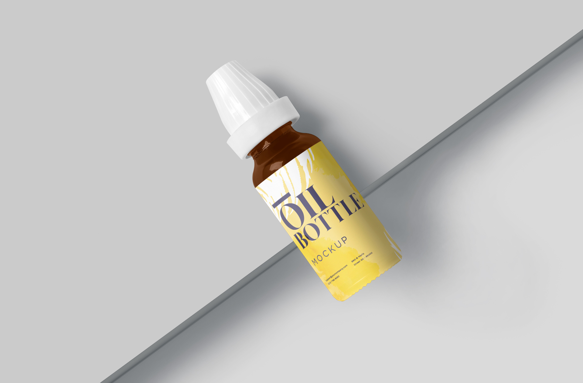 Floating Essential Oil Bottle Mockup