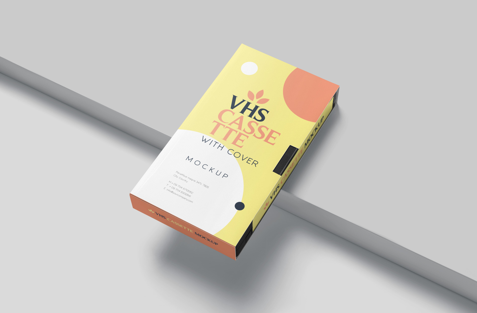 Floating VHS Cassette Tape Mockup