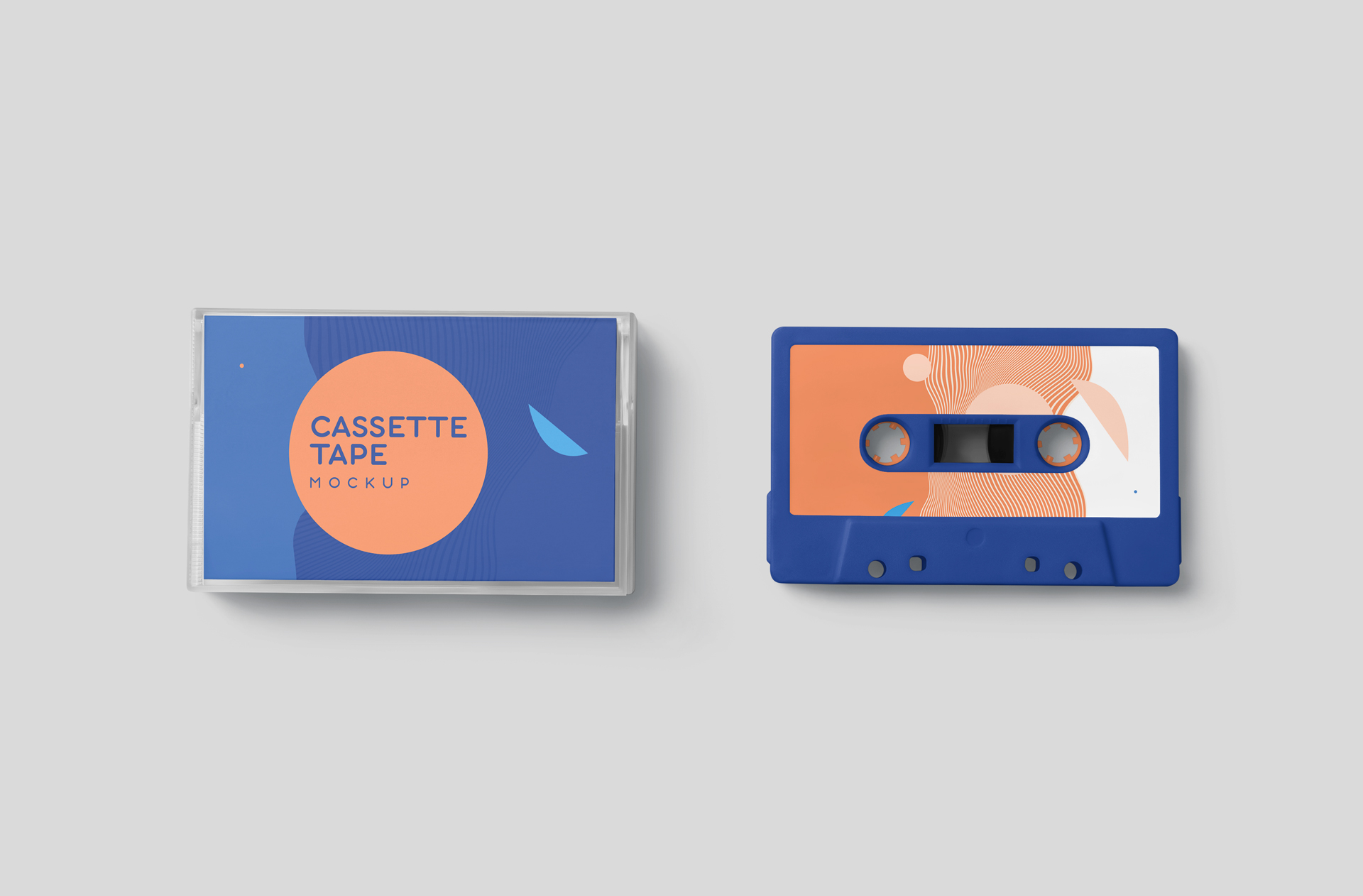 Classic Cassette Tape Mockup with Transparent Case