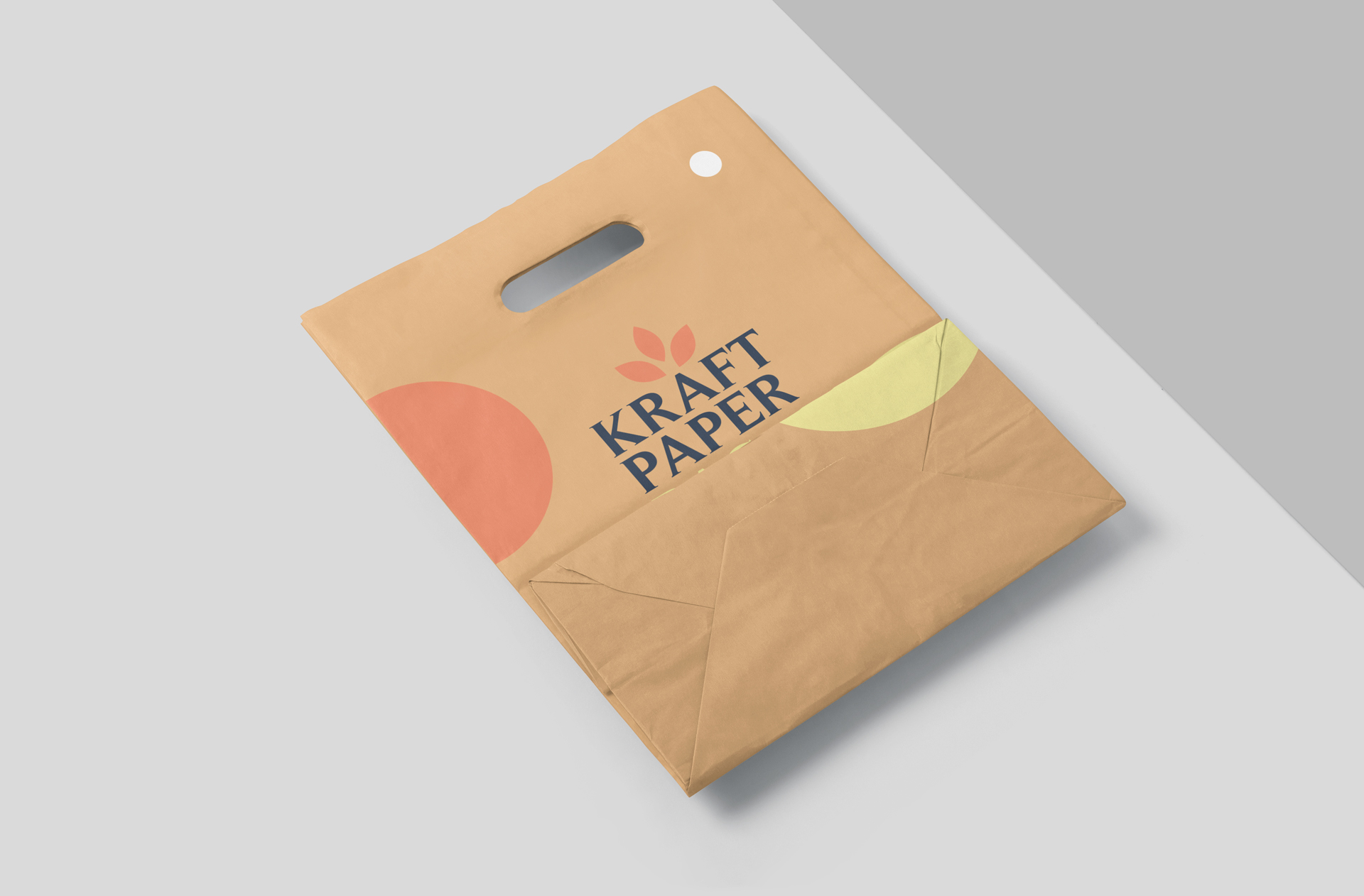 Realistic Kraft Shopping Bag Mockup