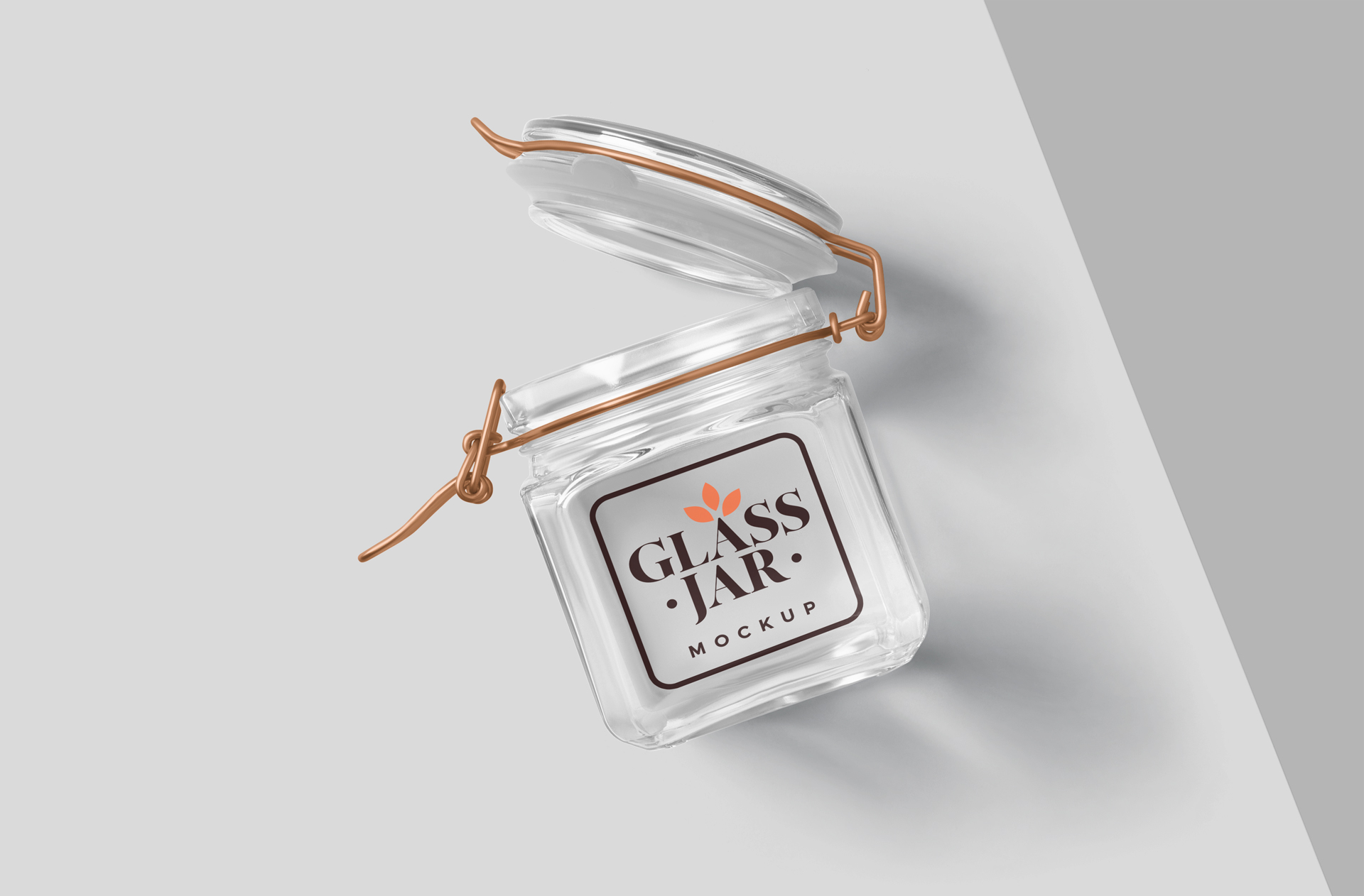 Floating Glass Jar Mockup for Product Packaging
