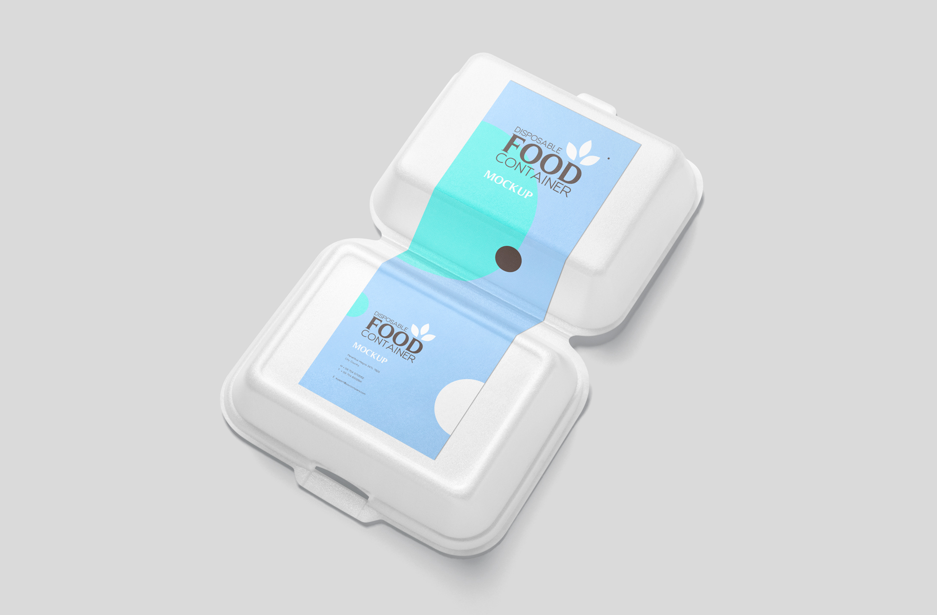 Disposable Food Container Mockup with Sleeve