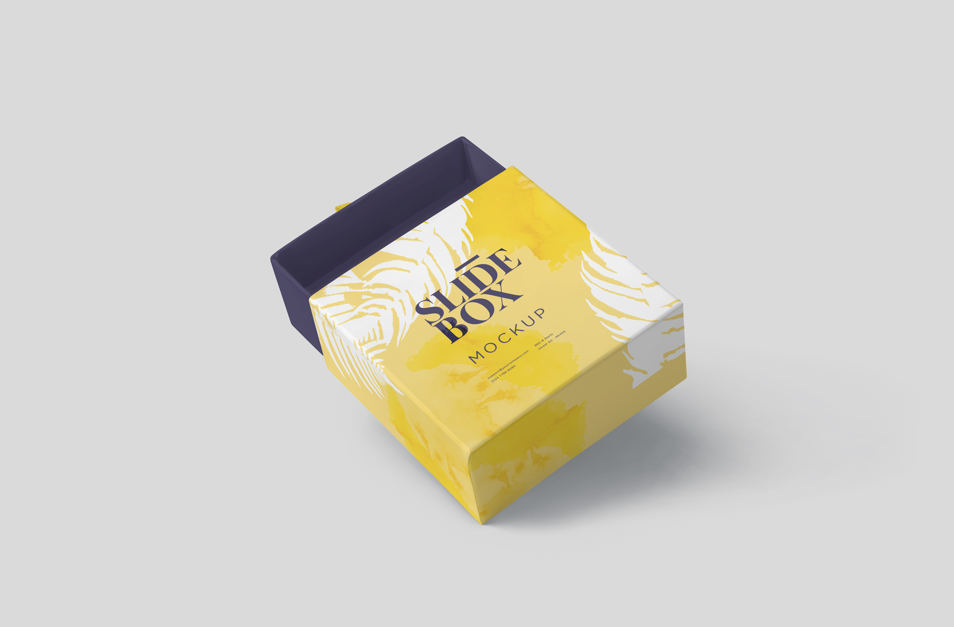 Modern Square Drawer Box Mockup for Packaging Design