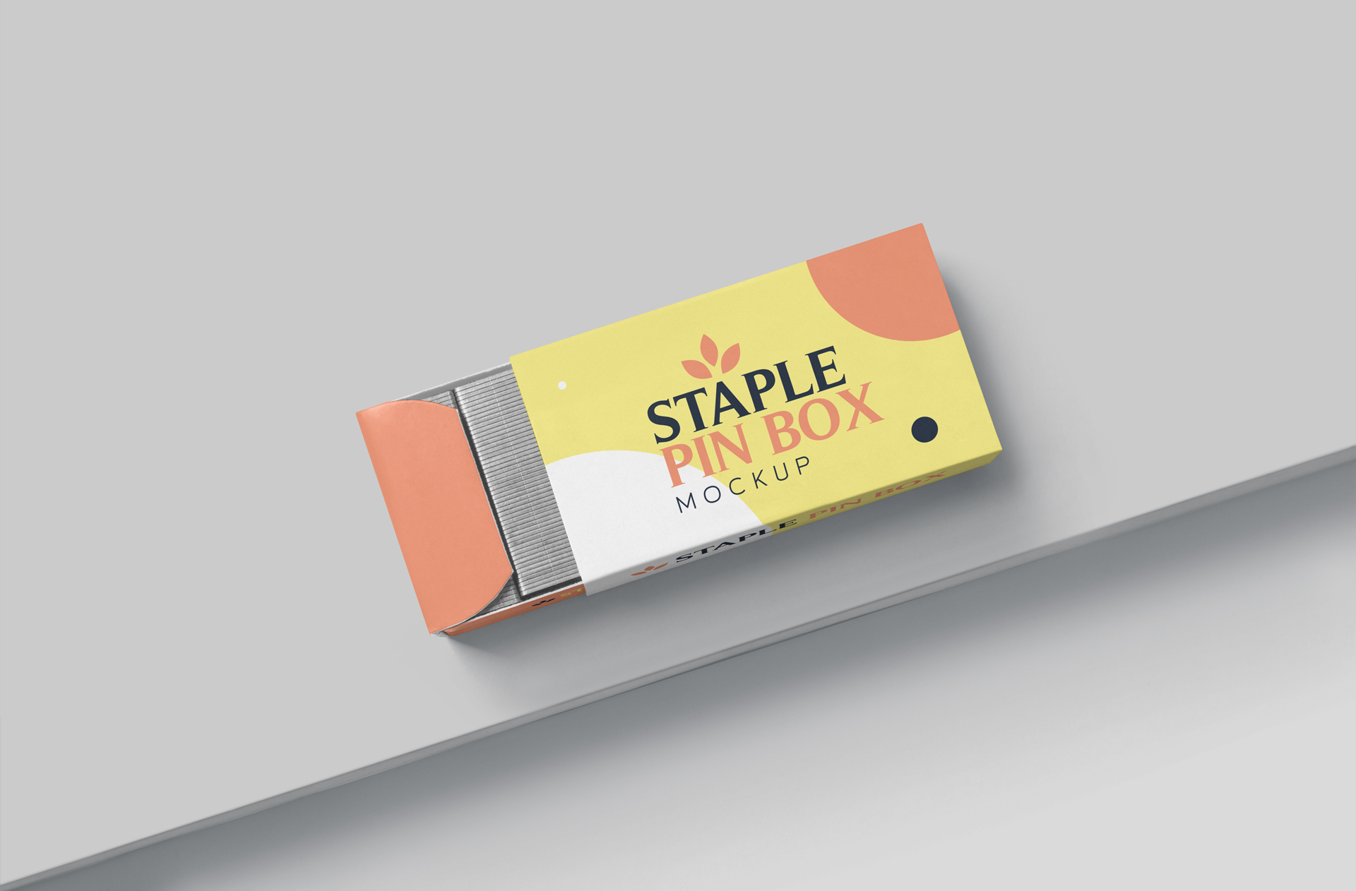 Staple Pin Box Mockup for Stationery Packaging