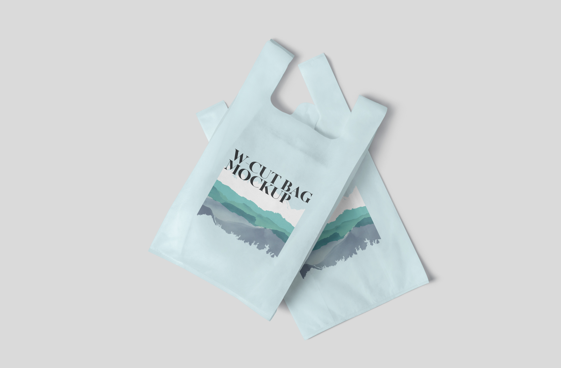 Professional W-Cut Bag Mockup for Retail Packaging