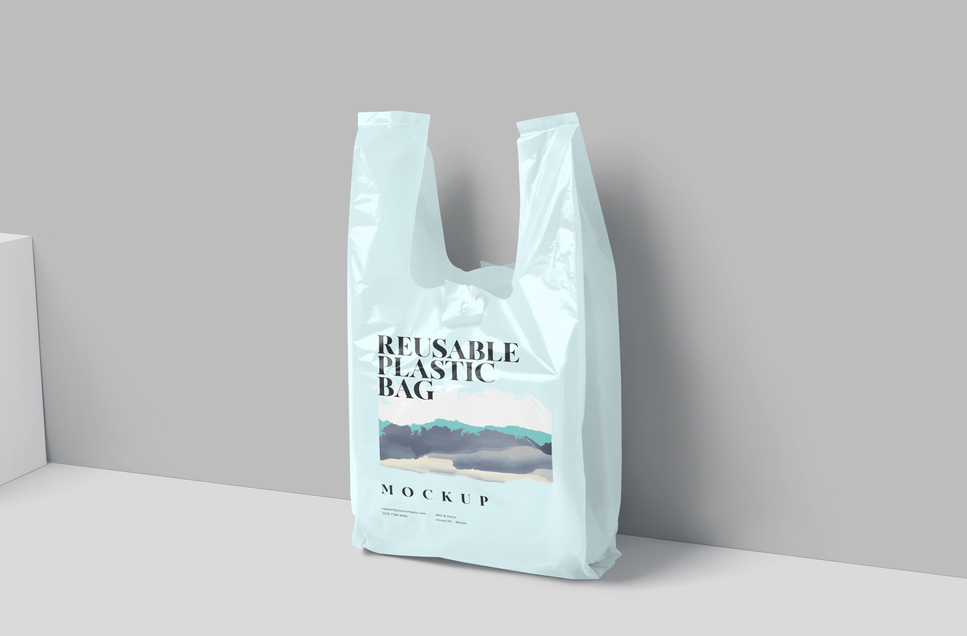 Reusable Plastic Bag Mockup for Branding