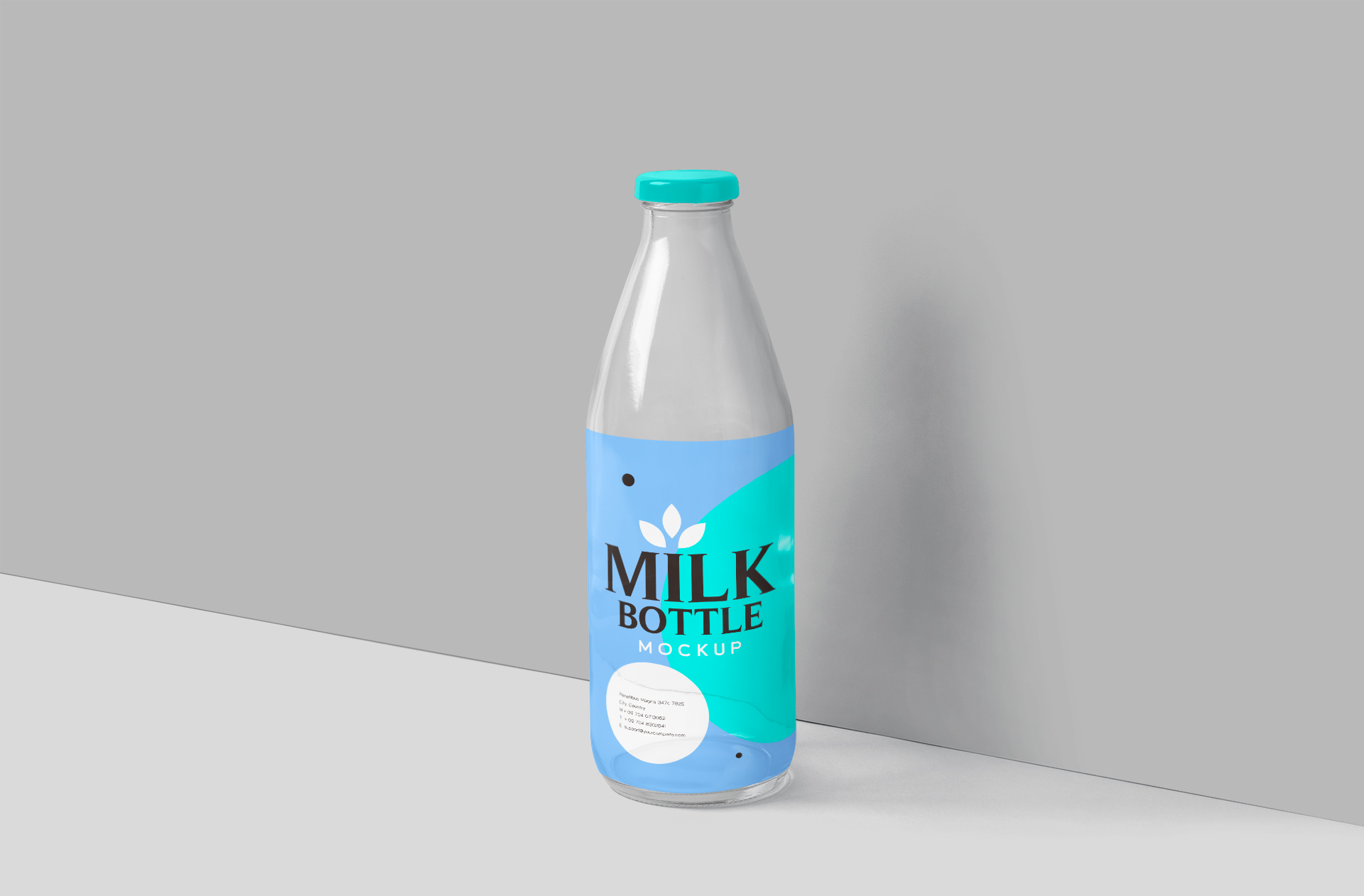 Customizable Milk Bottle Label Mockup PSD