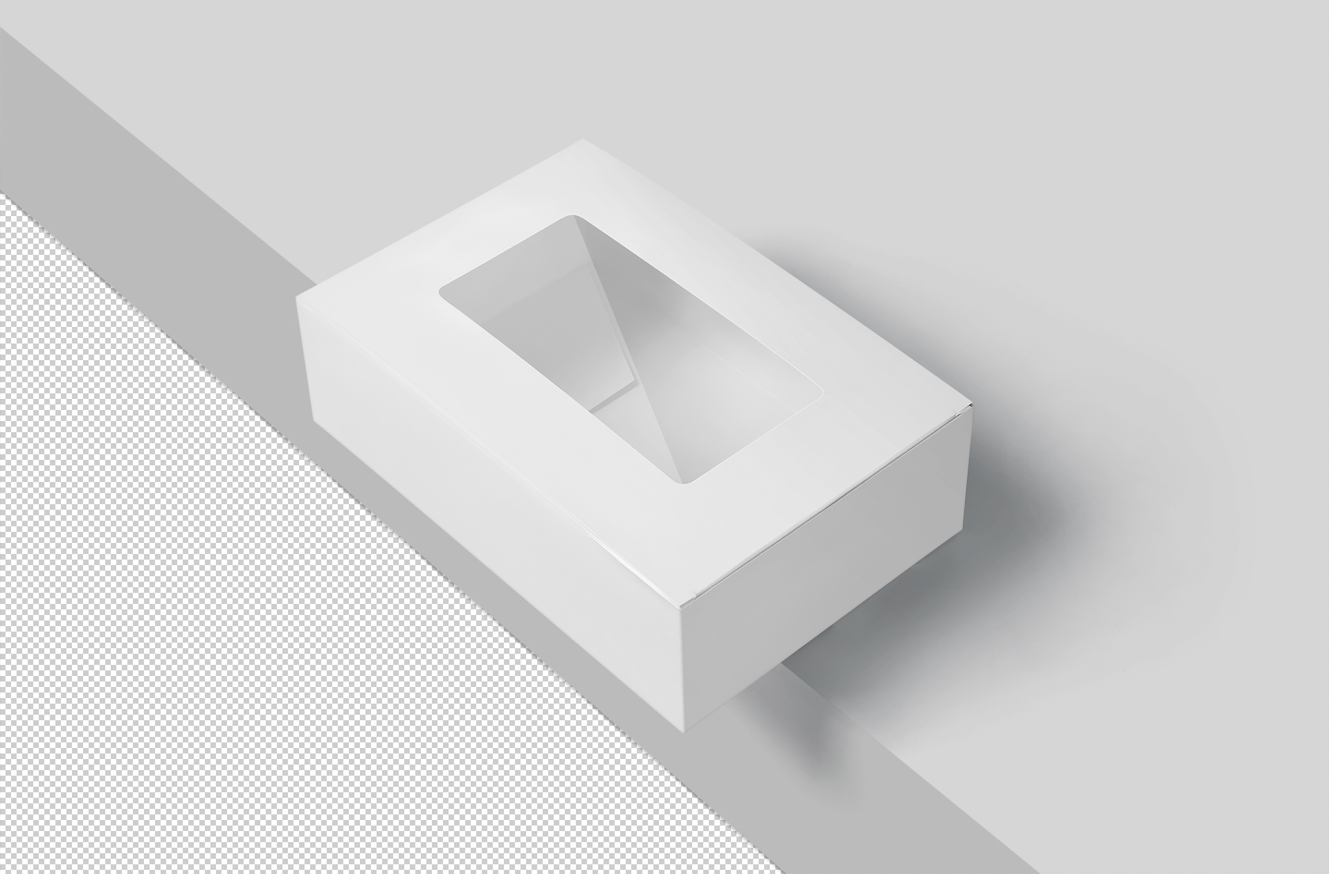 clear window box packaging mock-up