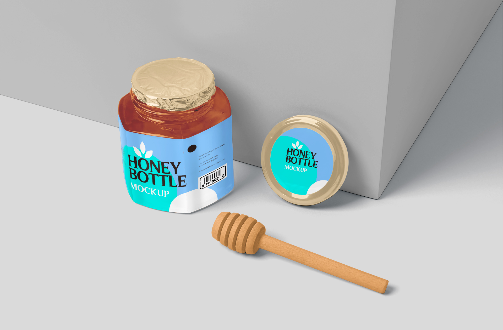Honey Jar Bottle Packaging Mockup
