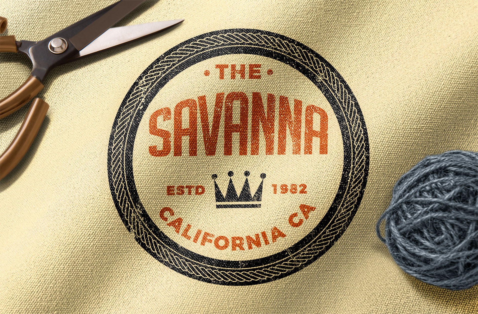 Vintage Fabric Logo Mockup for Apparel Branding