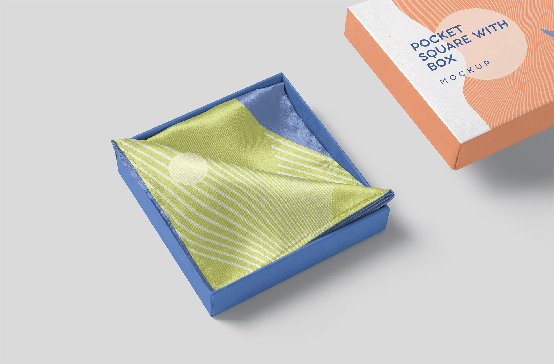 Pocket Square in Open Box Mockup for Packaging Design