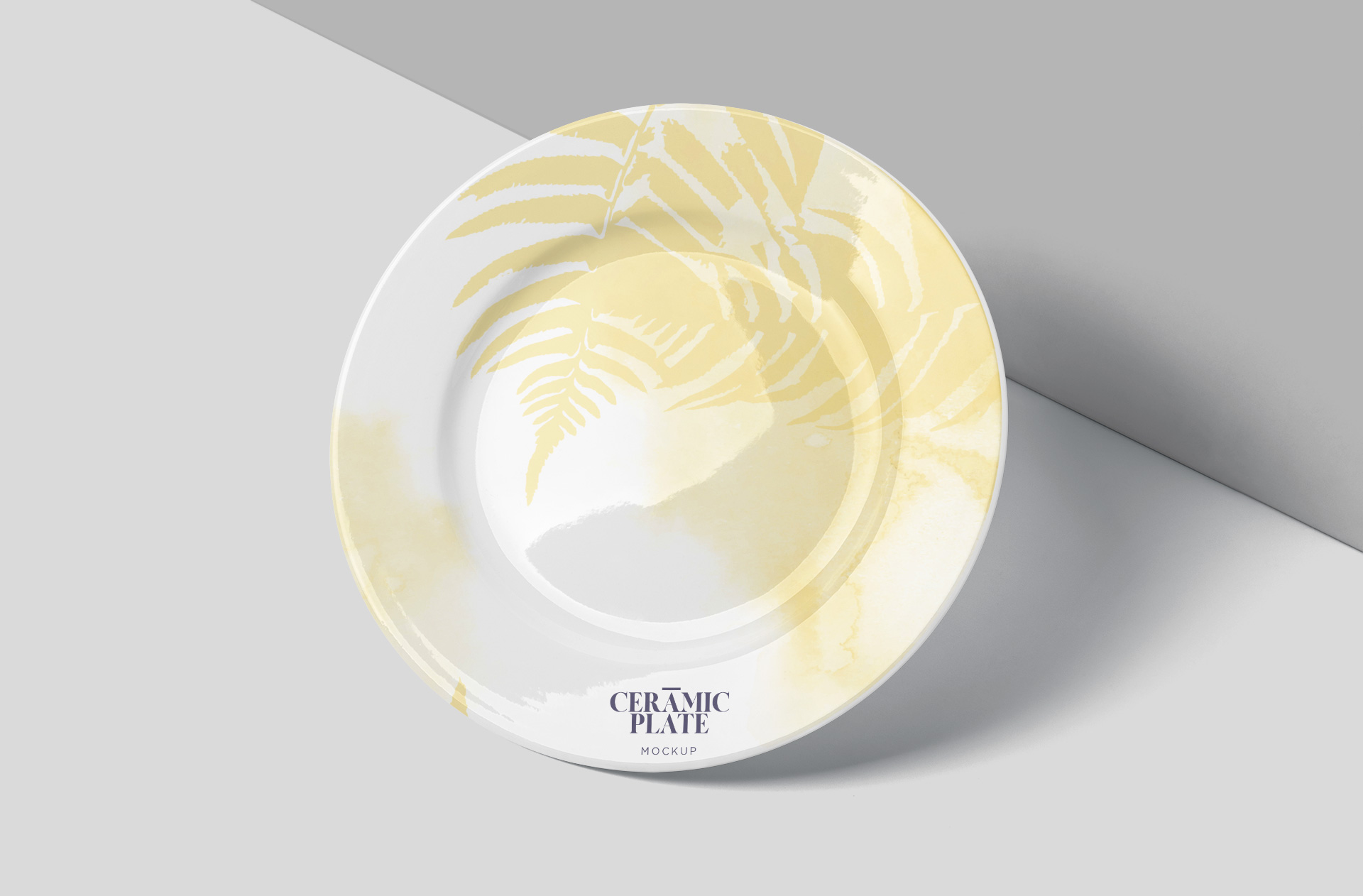High-Quality Ceramic Plate Mockup for Food Branding