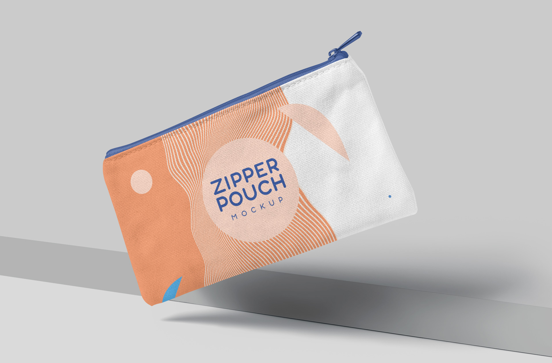 Minimalist Floating Zipper Pouch Mockup PSD