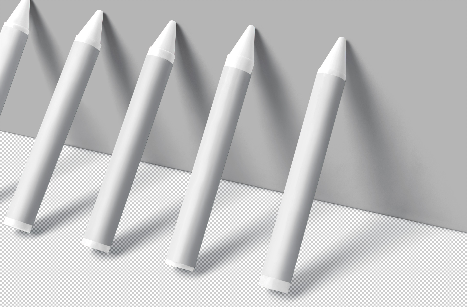 Colorful Wax Crayon Mockup with Realistic Shadows