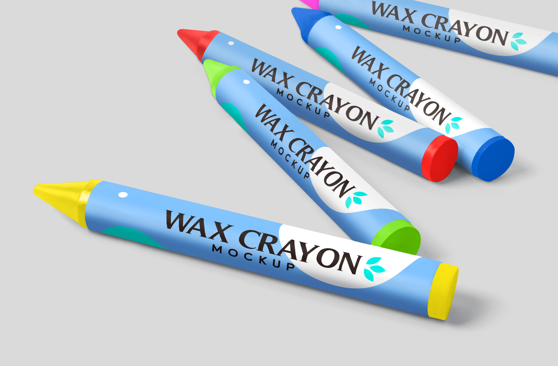 Realistic Wax Crayon Mockup for Branding & Packaging