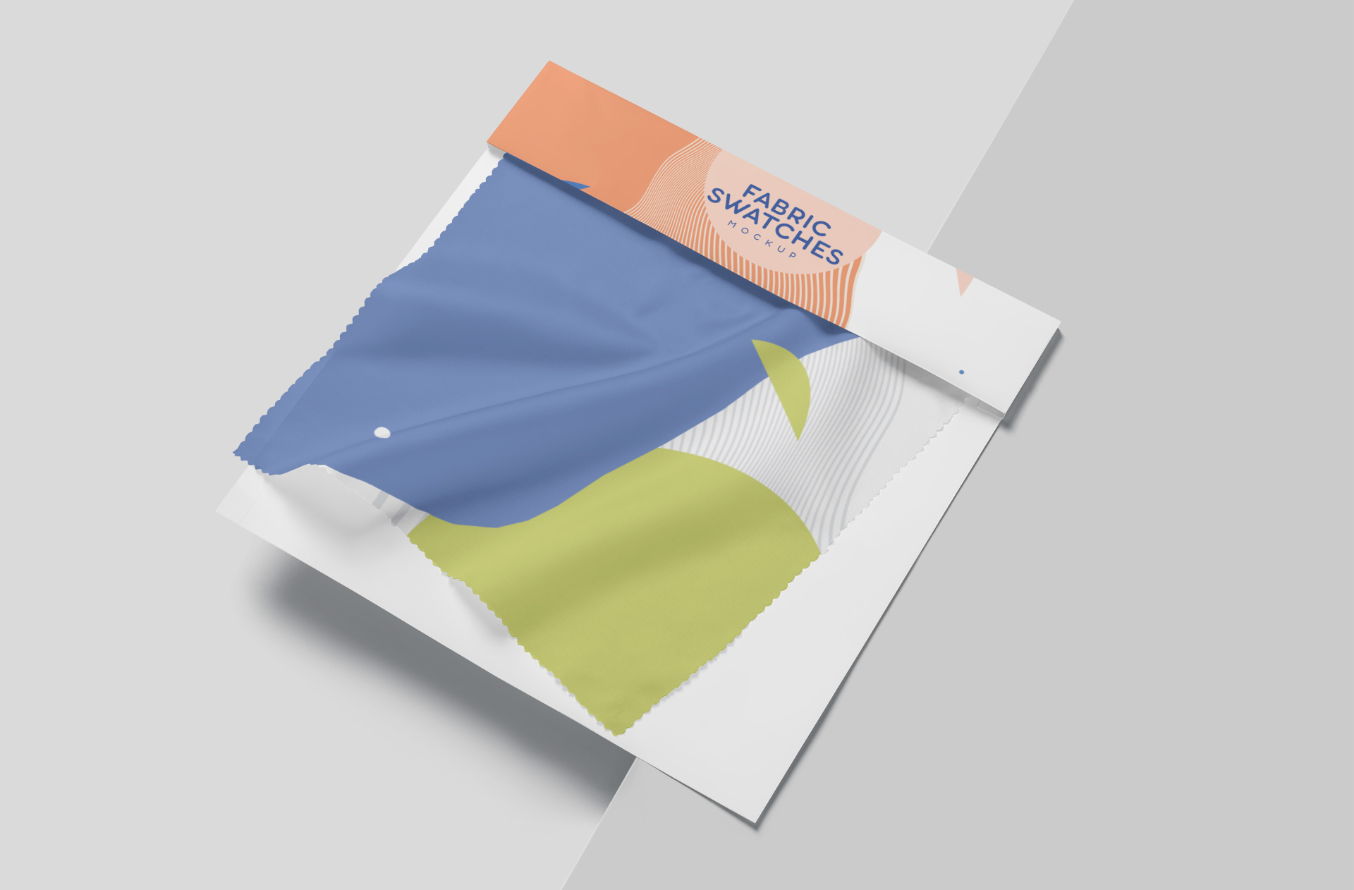 Floating Fabric Swatch Mockup for Textile Branding