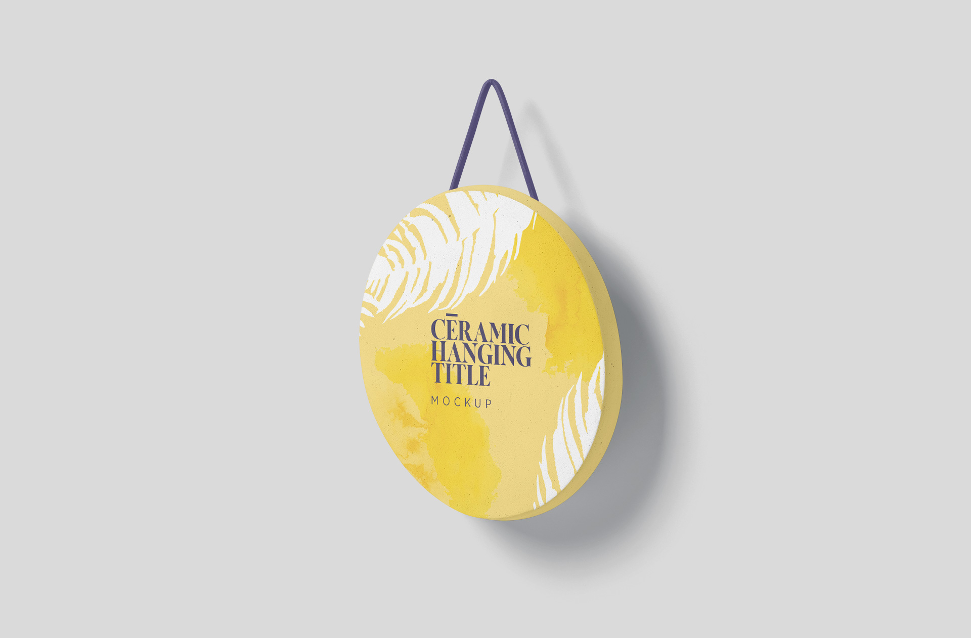 Elegant Round Ceramic Hanging Sign Mockup