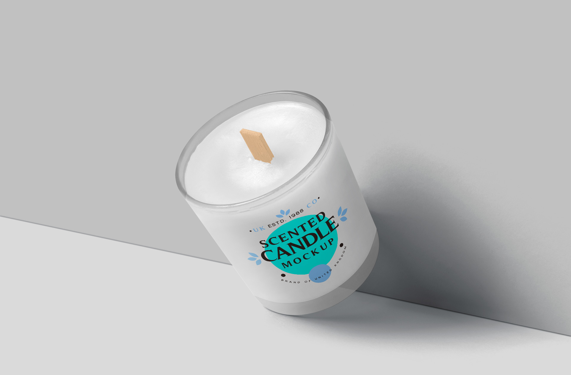 Elegant Scented Candle Mockup in Glass Jar