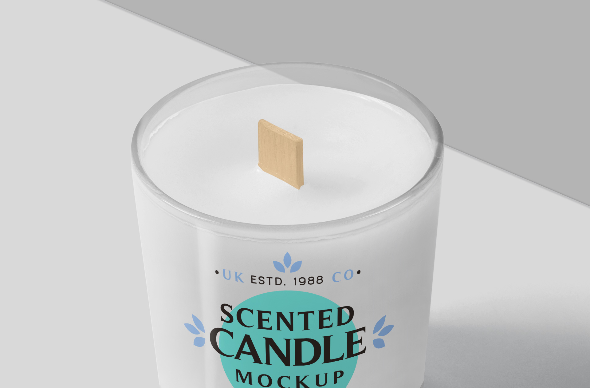glass container candle mockup