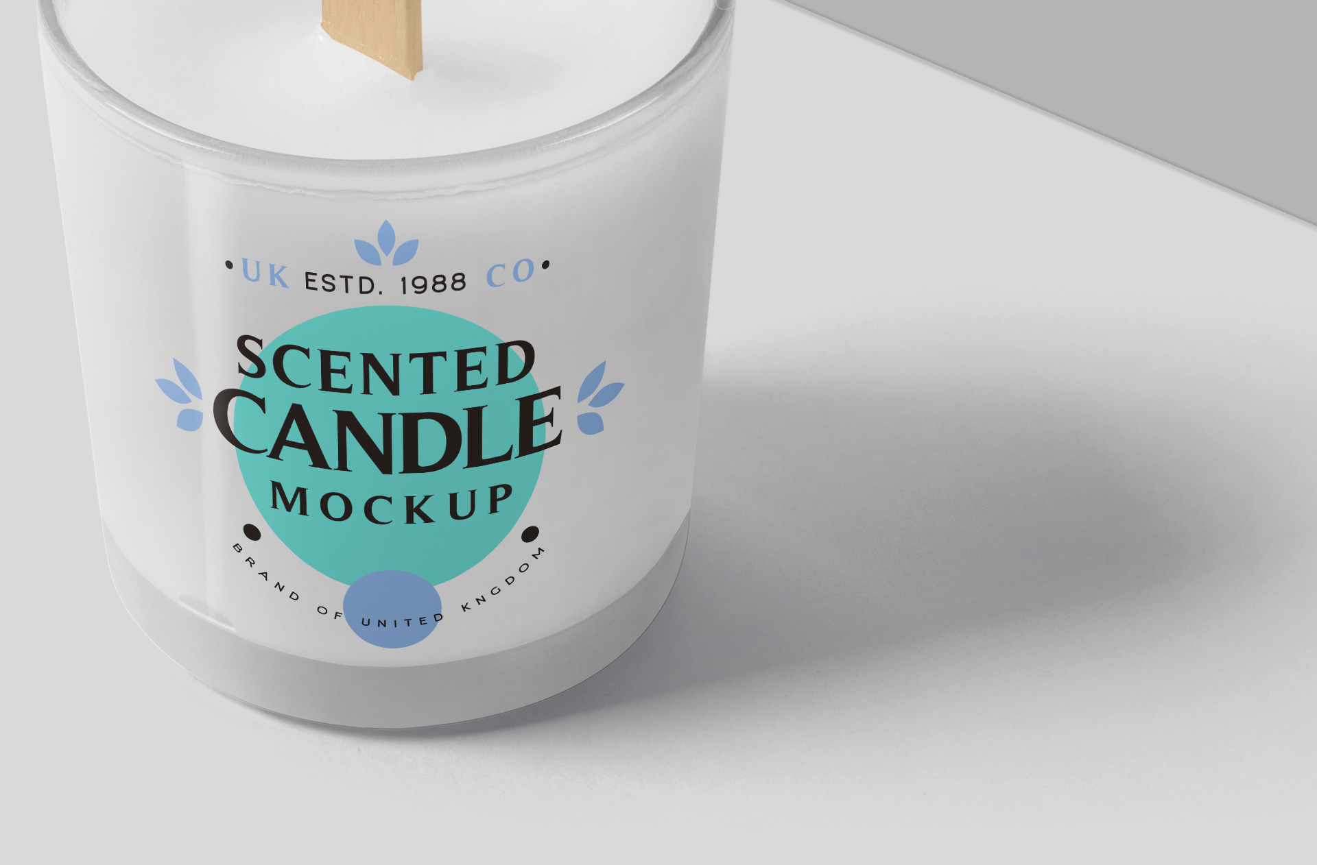 glass container candle mockup