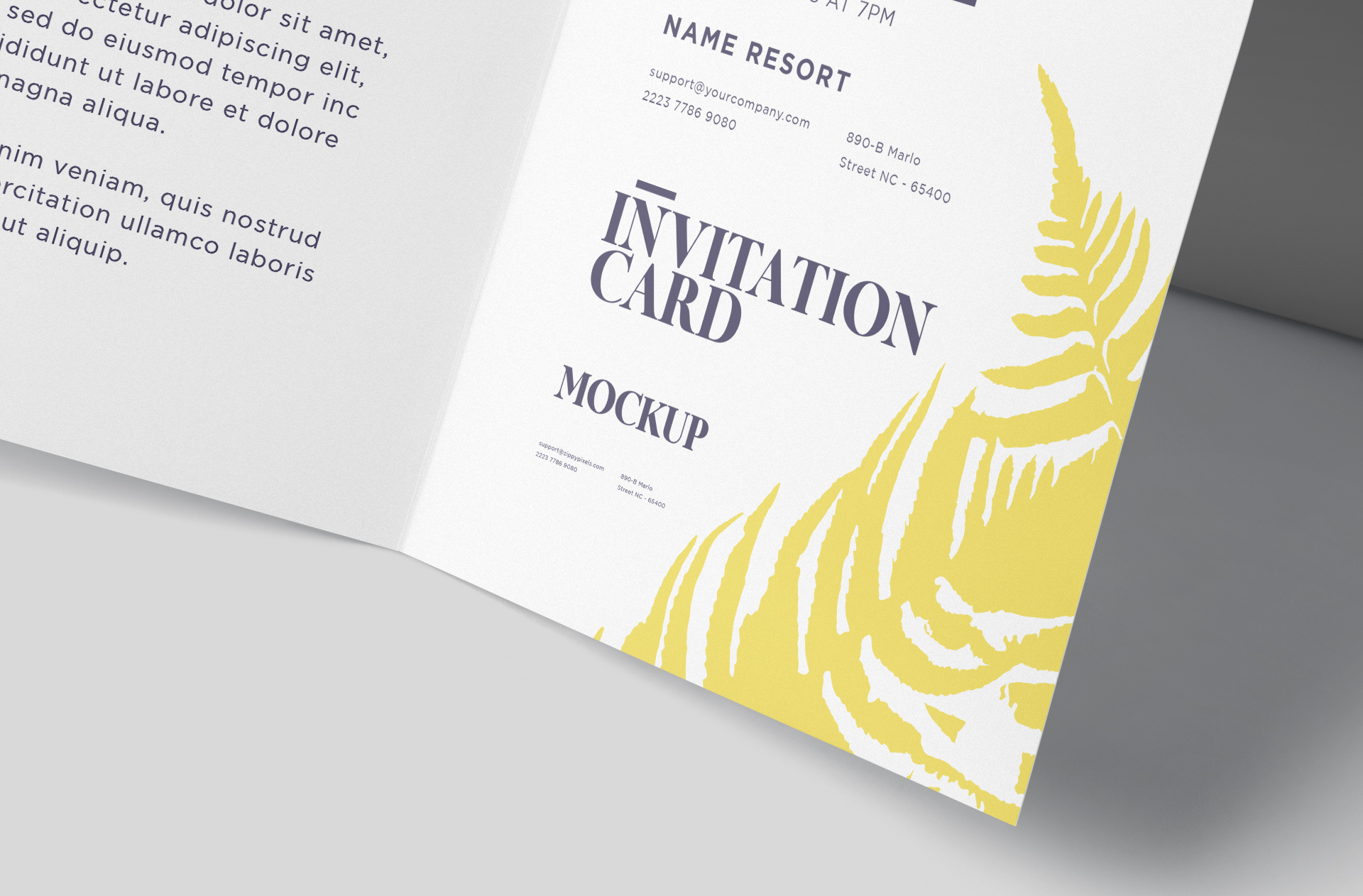 bi-fold invitation mock-up