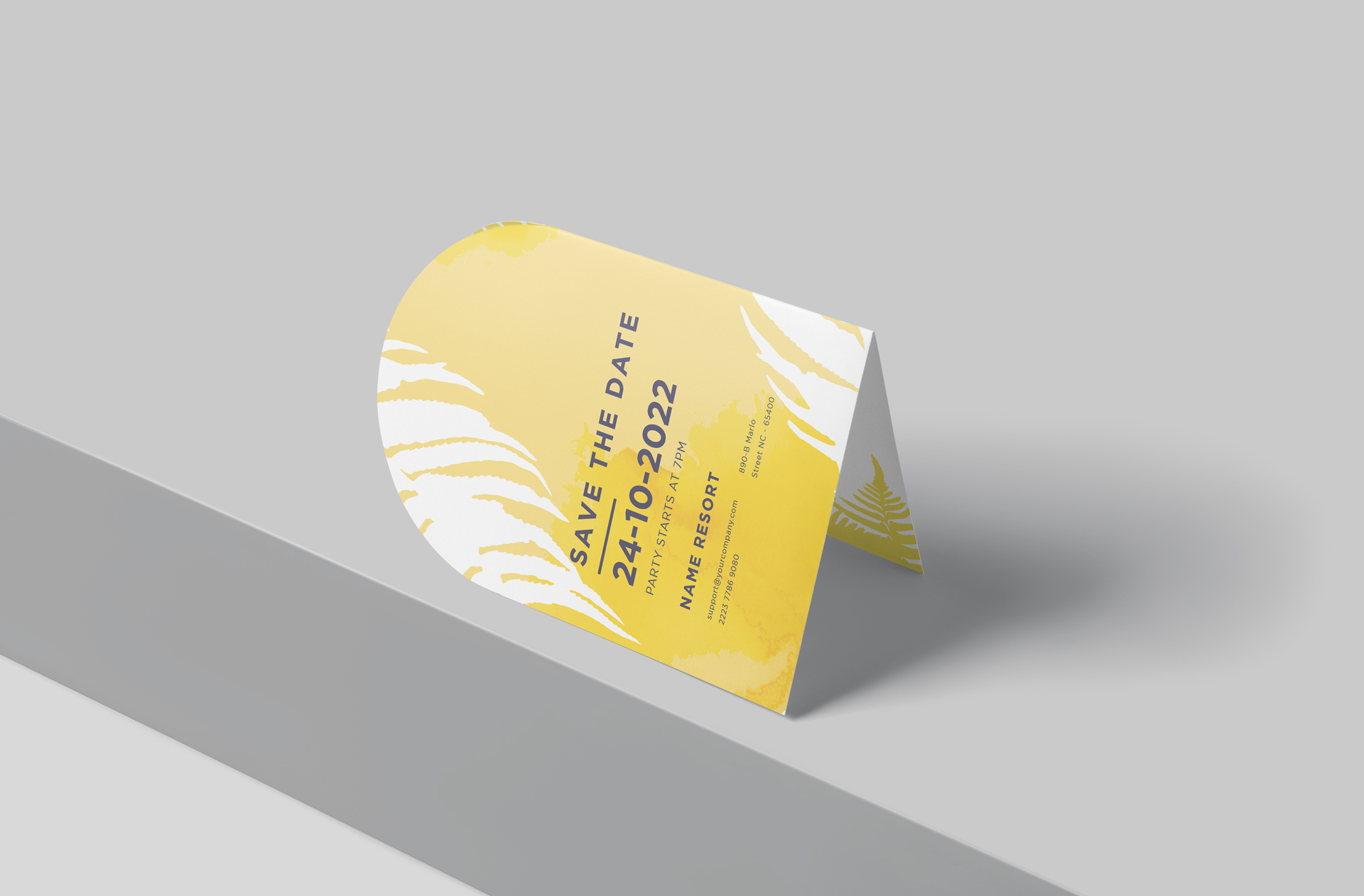 Minimalist Arched Invitation Card Mockup – Modern Layout
