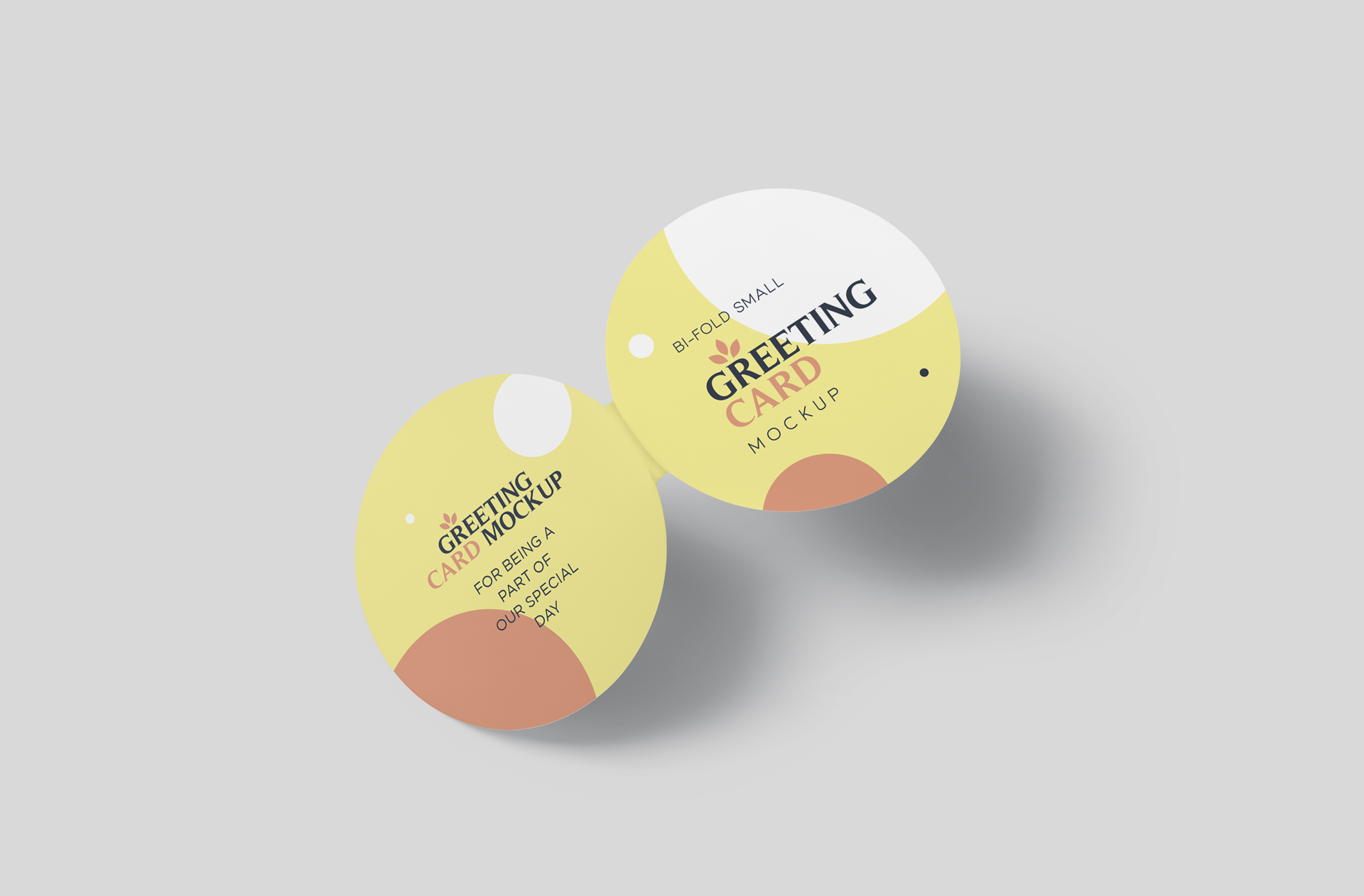 Bi-Fold Circular Greeting Card Mockup – Realistic PSD