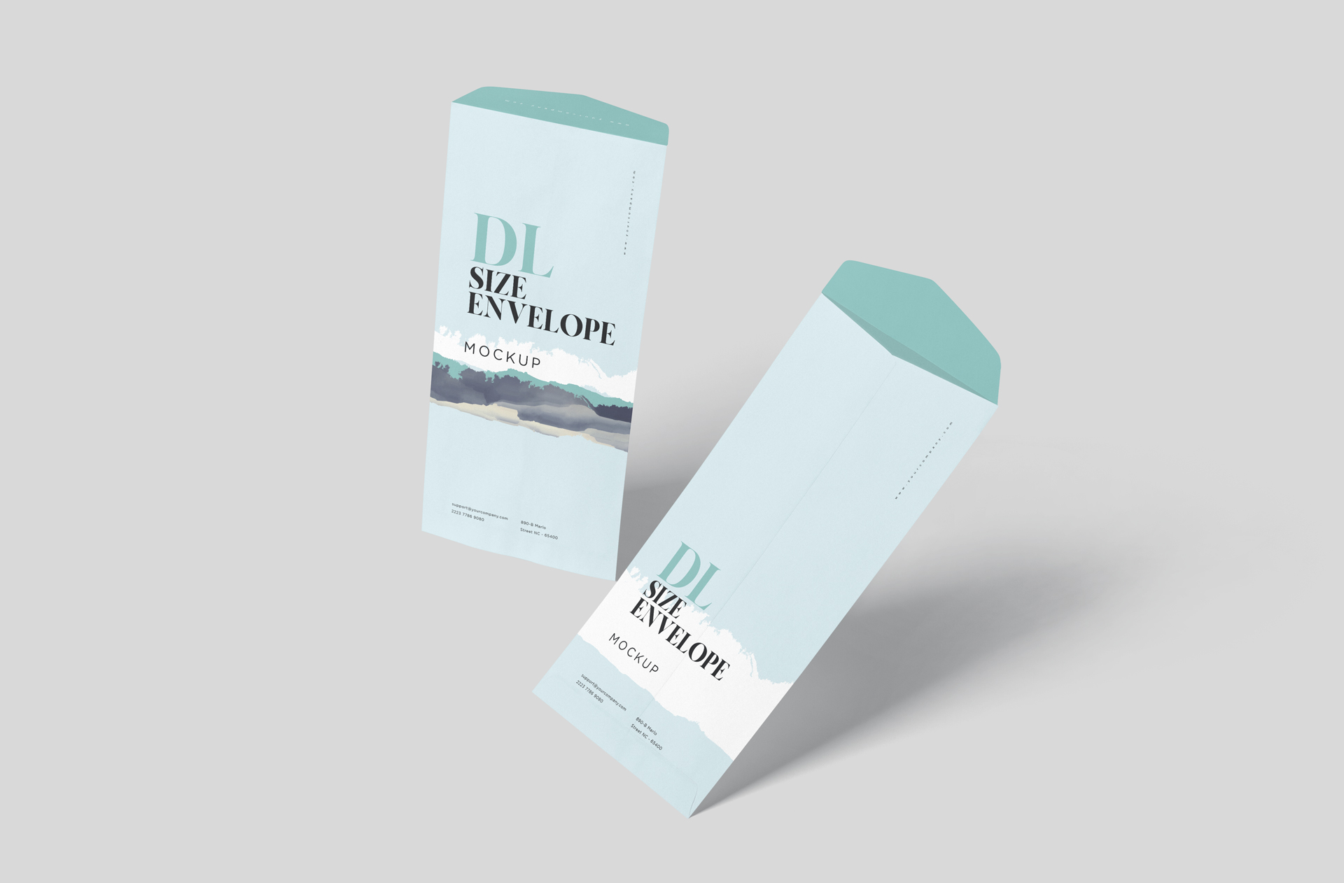 Floating DL Envelope Mockup – Premium Stationery Design