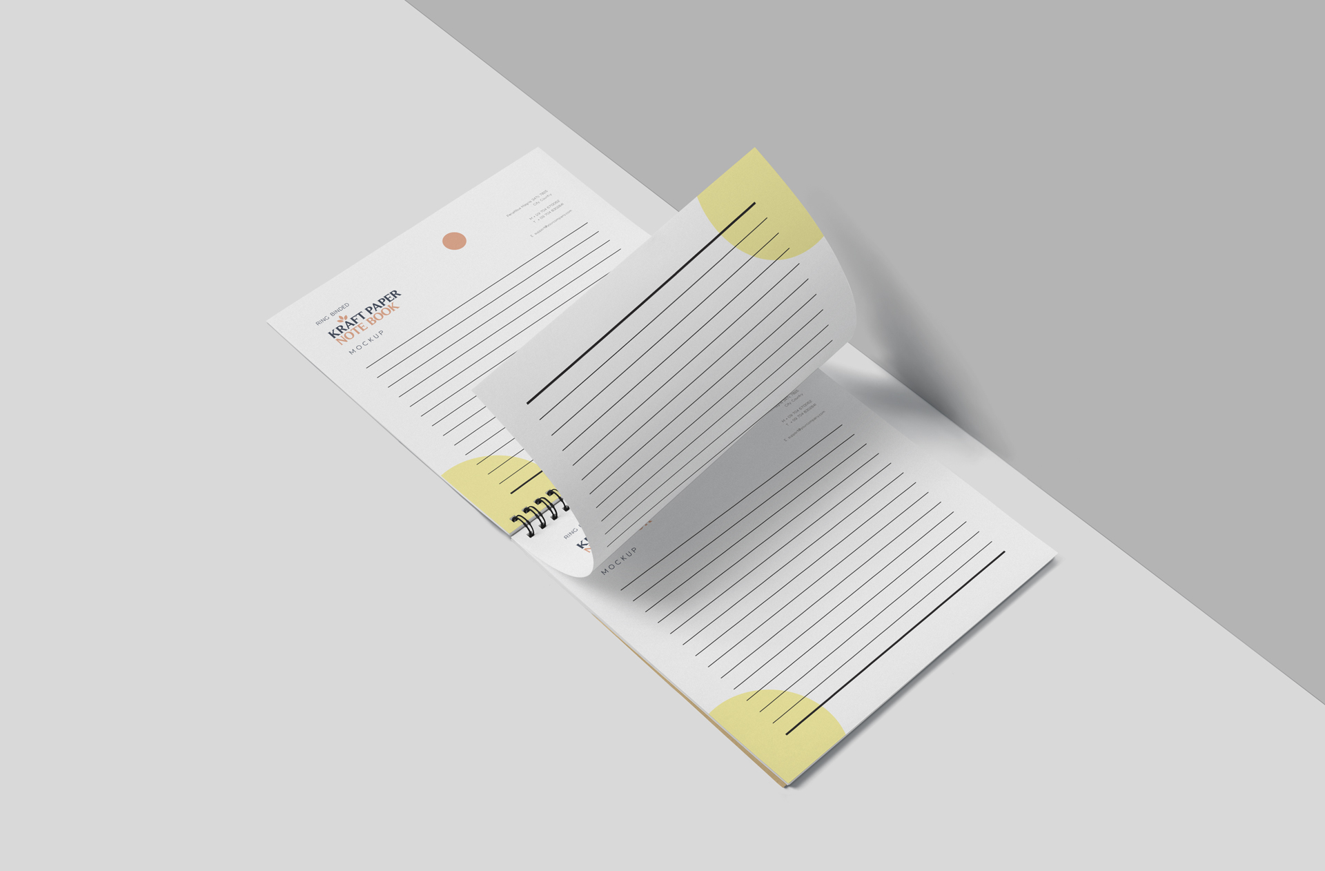 Kraft Paper Notebook Mockup – Minimalist Open Layout