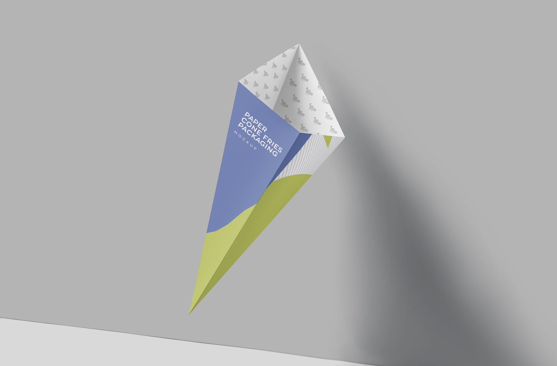 Paper Cone Fries Packaging Mockup – Realistic PSD