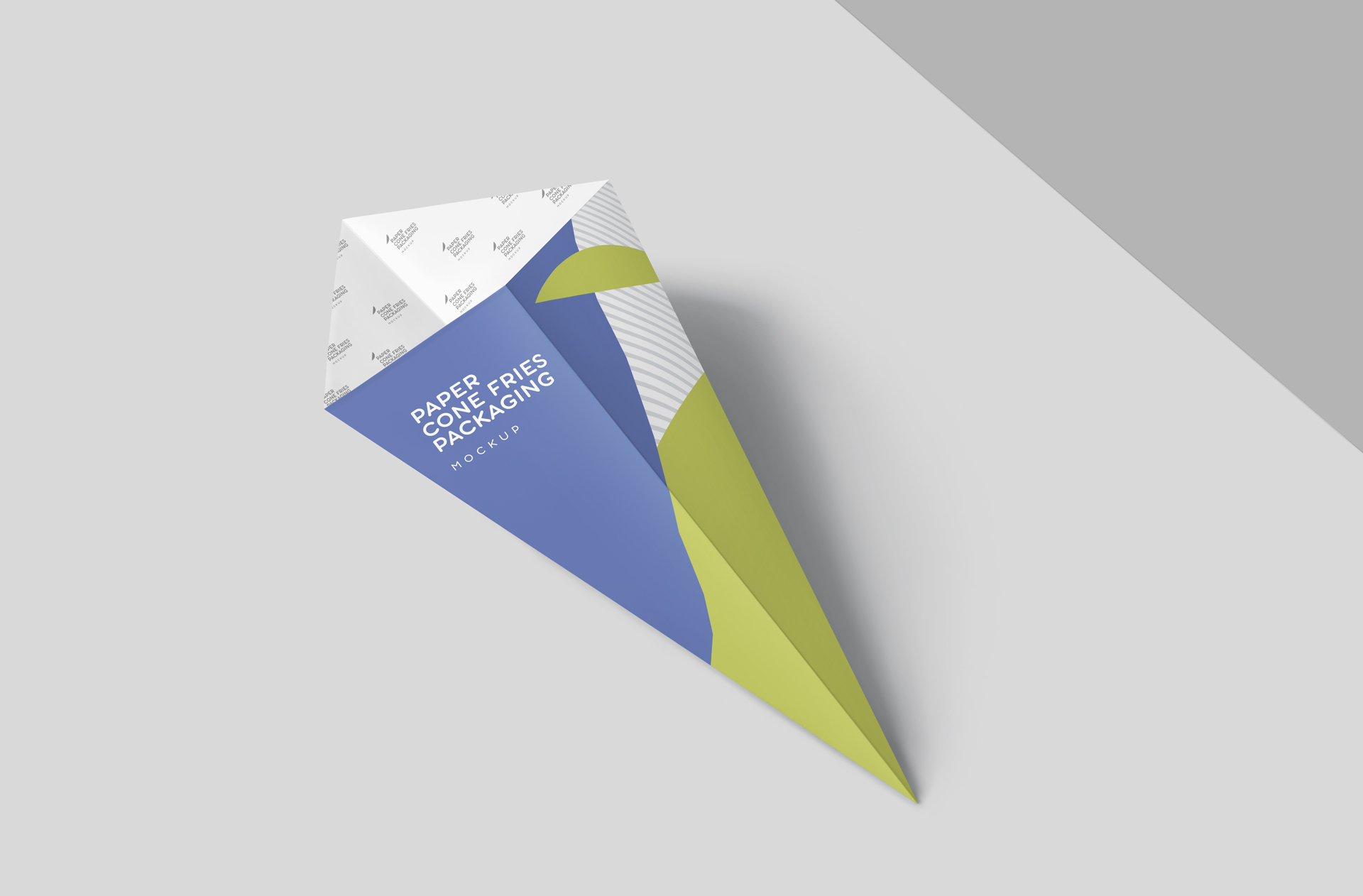 Top View Paper Cone Fries Packaging Mockup – Elegant Design