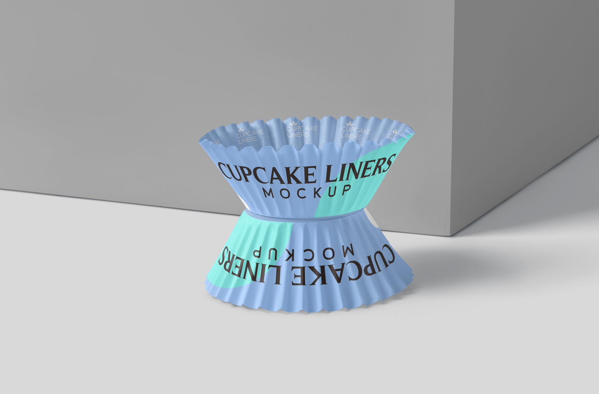 Double-Sided Cupcake Liners Mockup