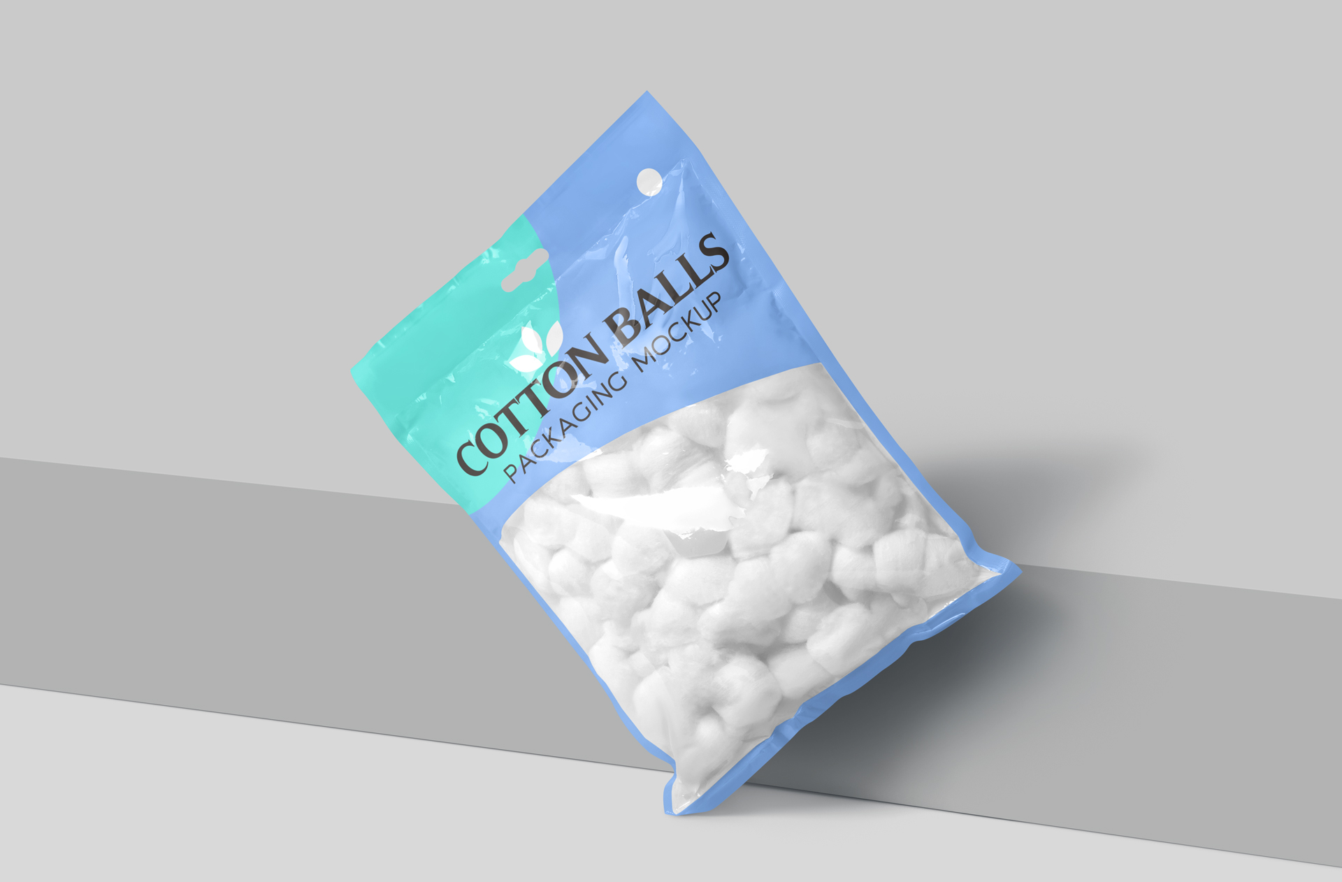 Standing Cotton Balls Packaging Mockup