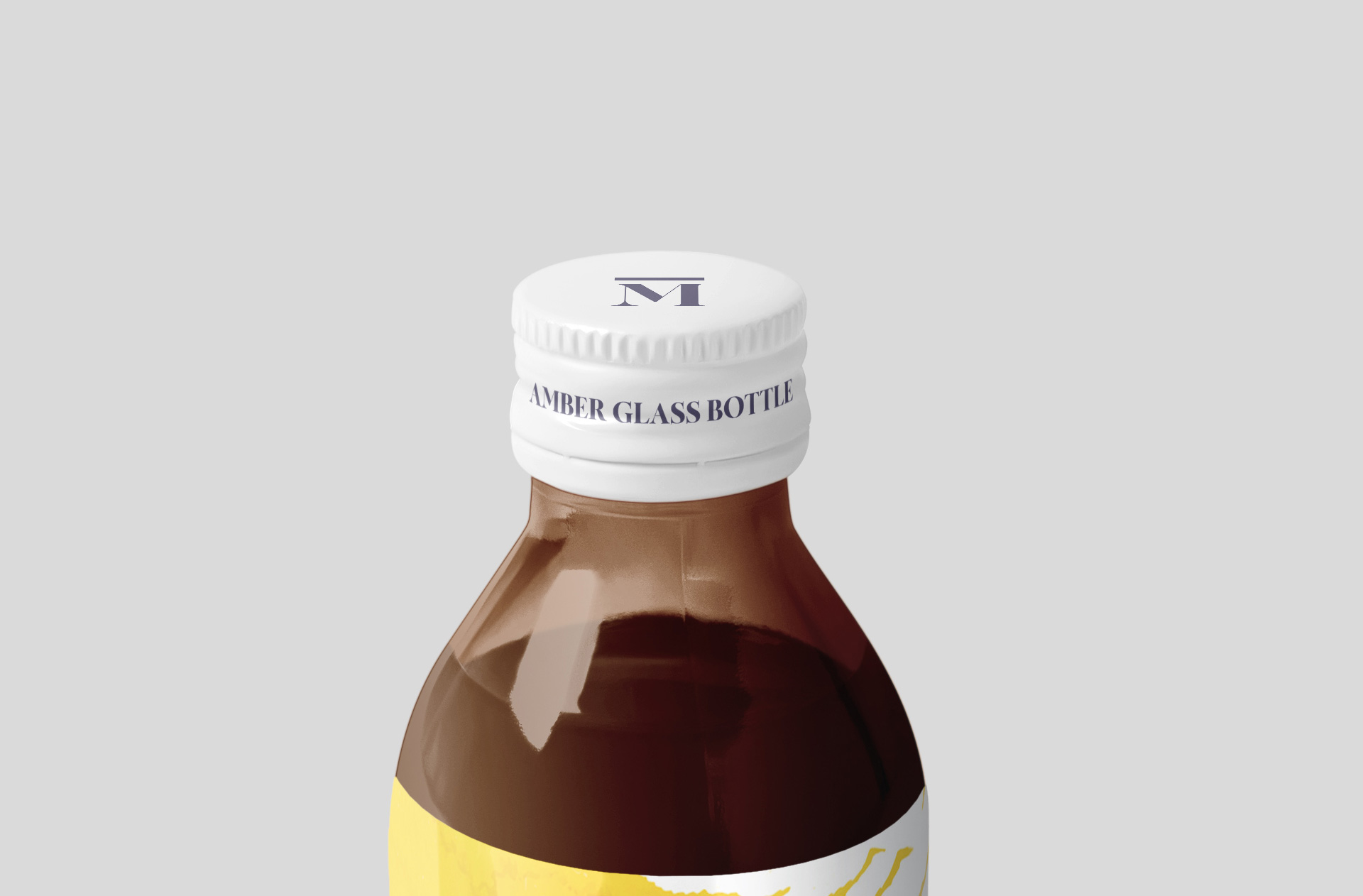 amber glass bottle mockup